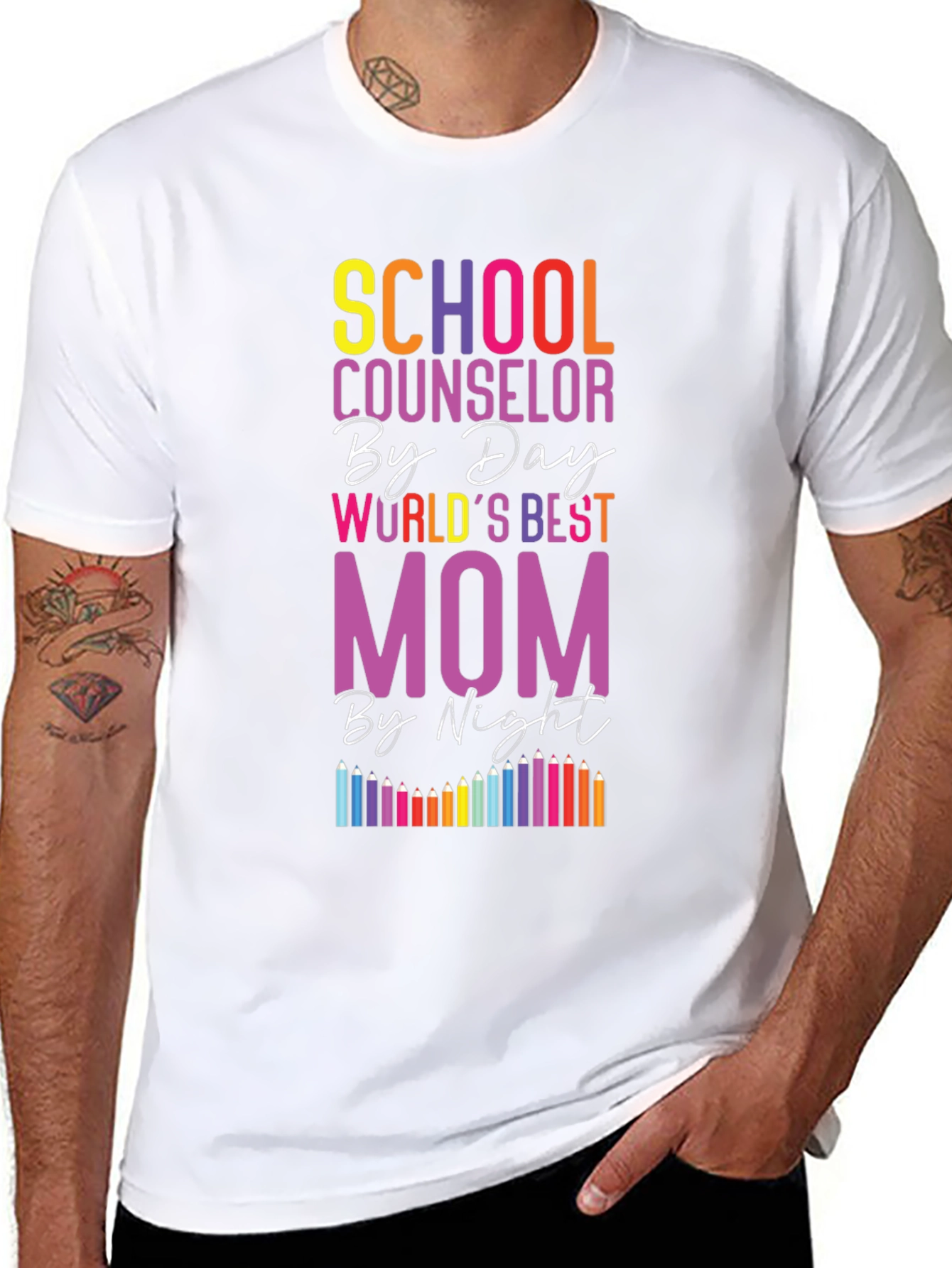 Black School Counselor Mom T-Shirt view 8