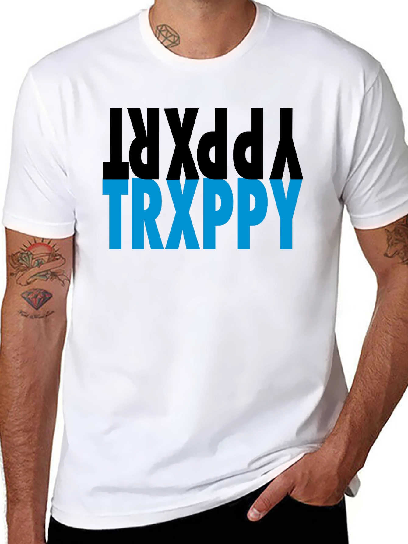 Black TRXPPY Tee - Bold Graphic Print T-Shirt view 8