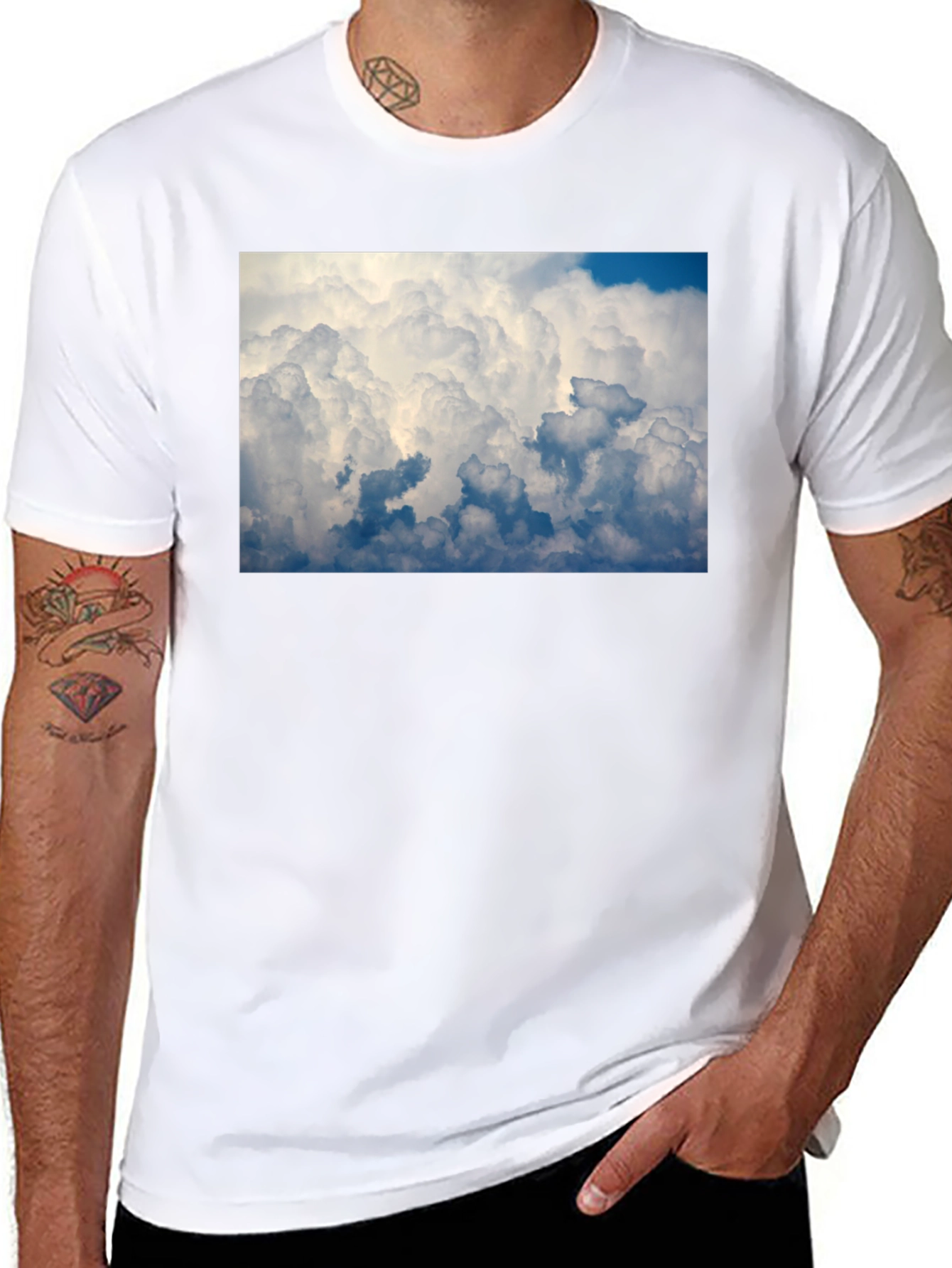 Black Cloudscape Graphic Tee - Men's Black T-Shirt view 8