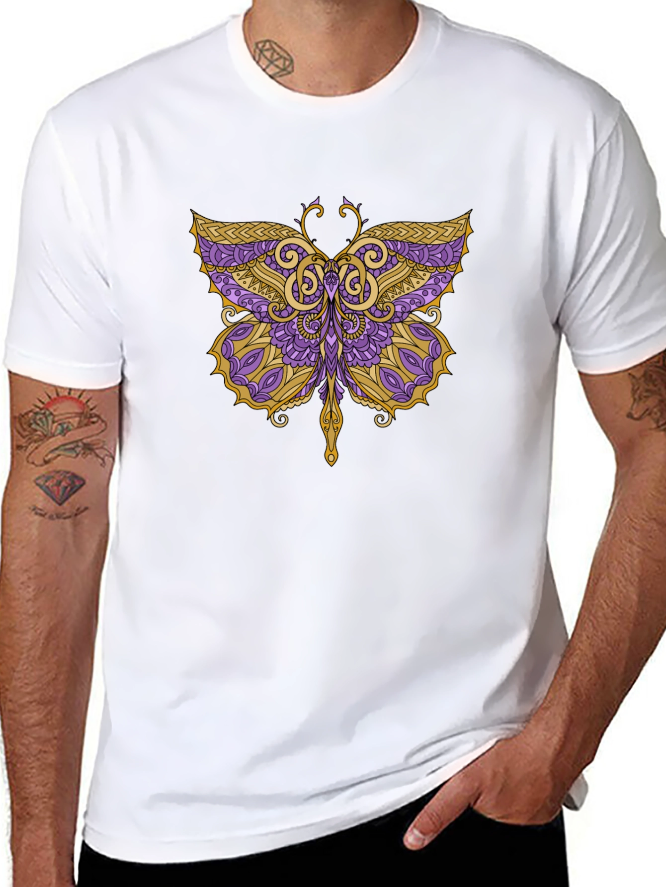 Black Butterfly Graphic Tee - Black Cotton Blend view 8
