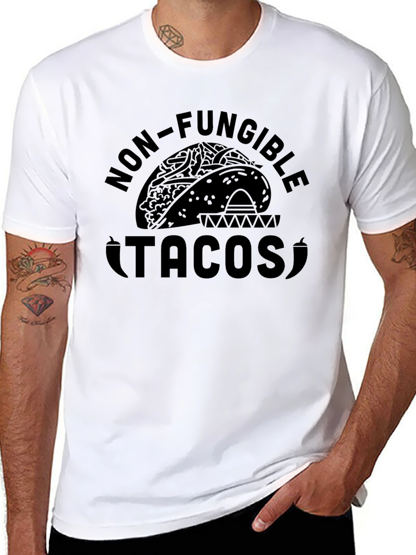 Black Non-Fungible Tacos Graphic Tee - Black view 8