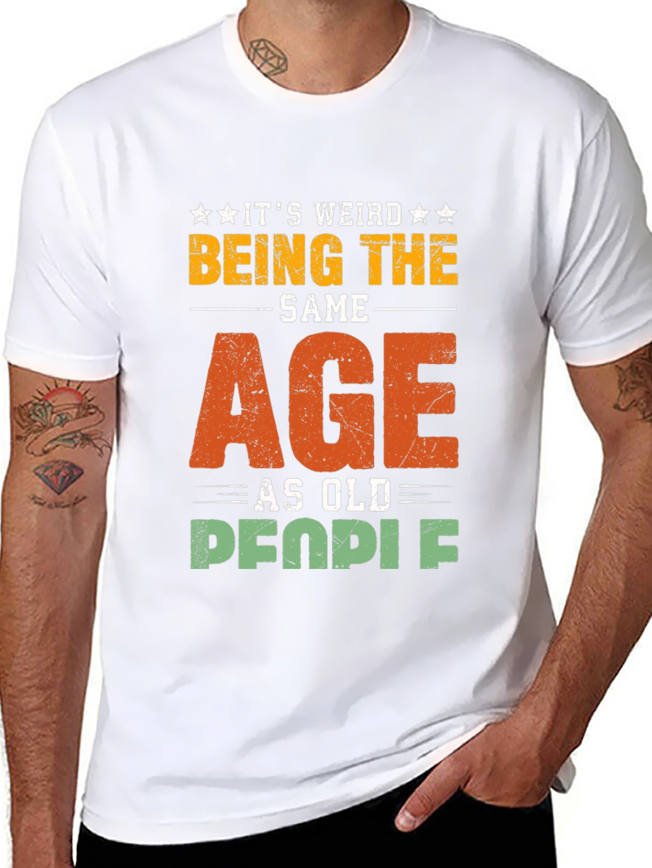 Black It's Weird Being The Same Age As Old People T-Shirt view 8
