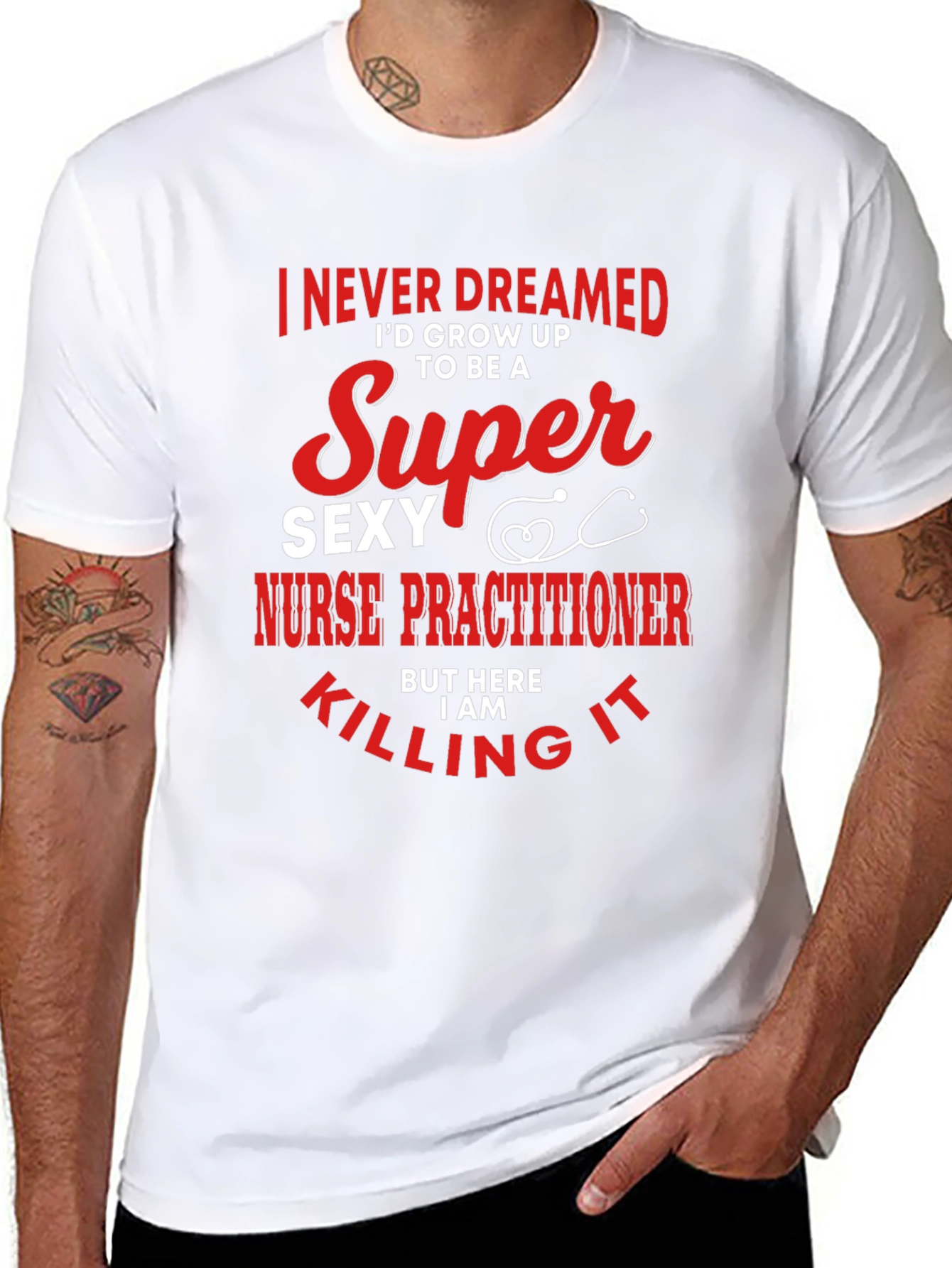 Black Super Sexy Nurse Practitioner Novelty Tee view 8