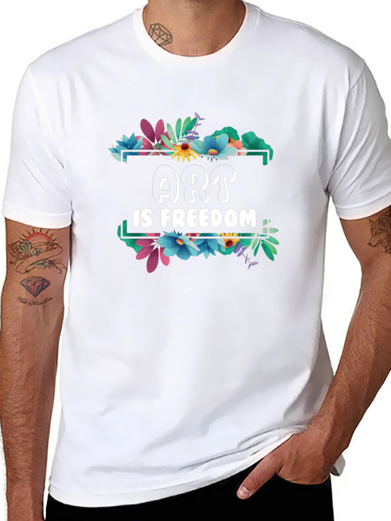 Black Art is Freedom Floral Graphic Tee view 8
