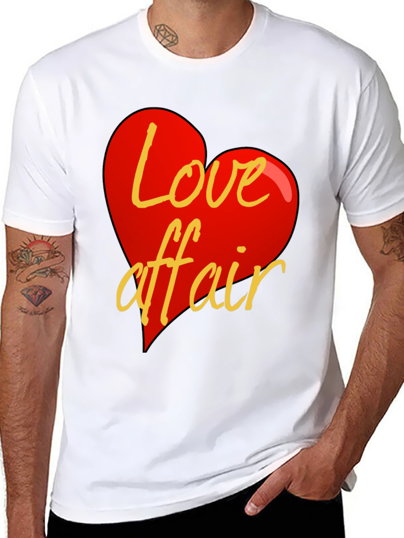 Black Love Affair Graphic Tee - Black Crew Neck T-Shirt view 8