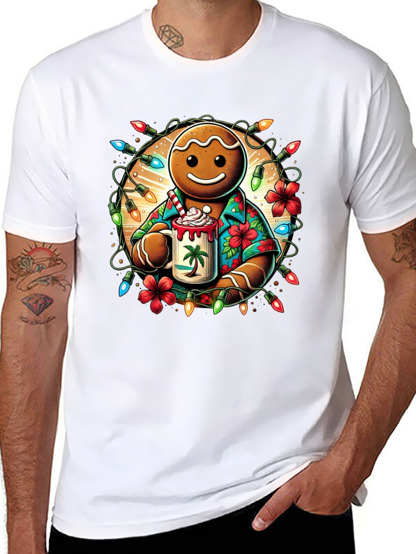 Gingerbread Hawaiian Holiday T-Shirt - 8