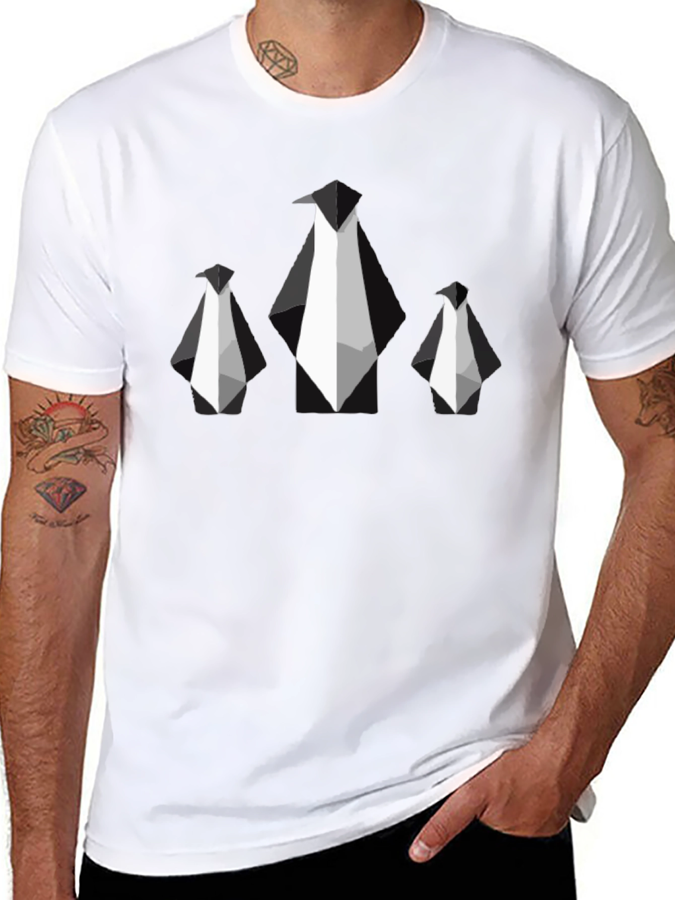 Black Geometric Tuxedo T-Shirt - Modern Formal Wear view 8