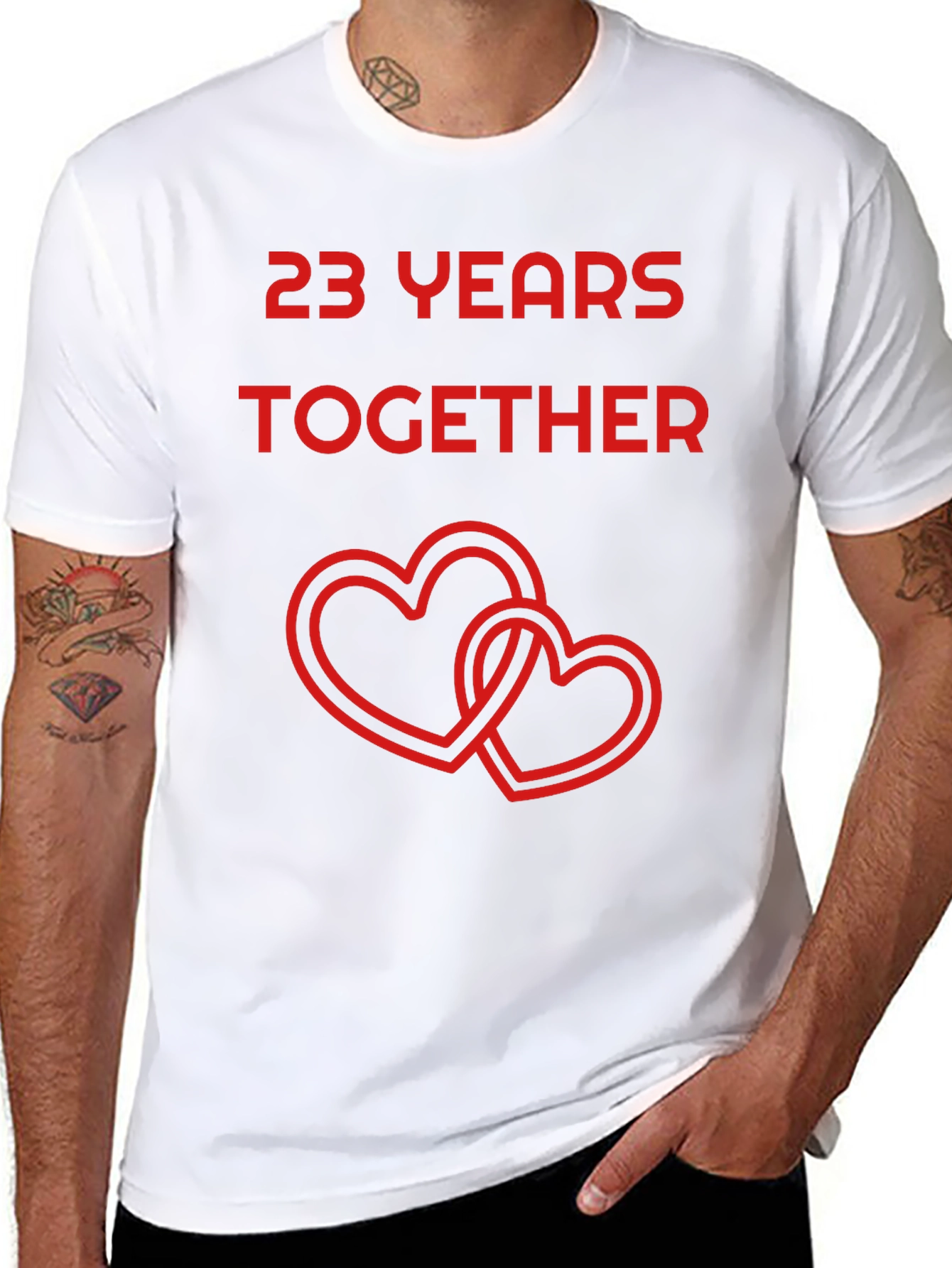 Black 23 Years Together Anniversary T-Shirt view 8