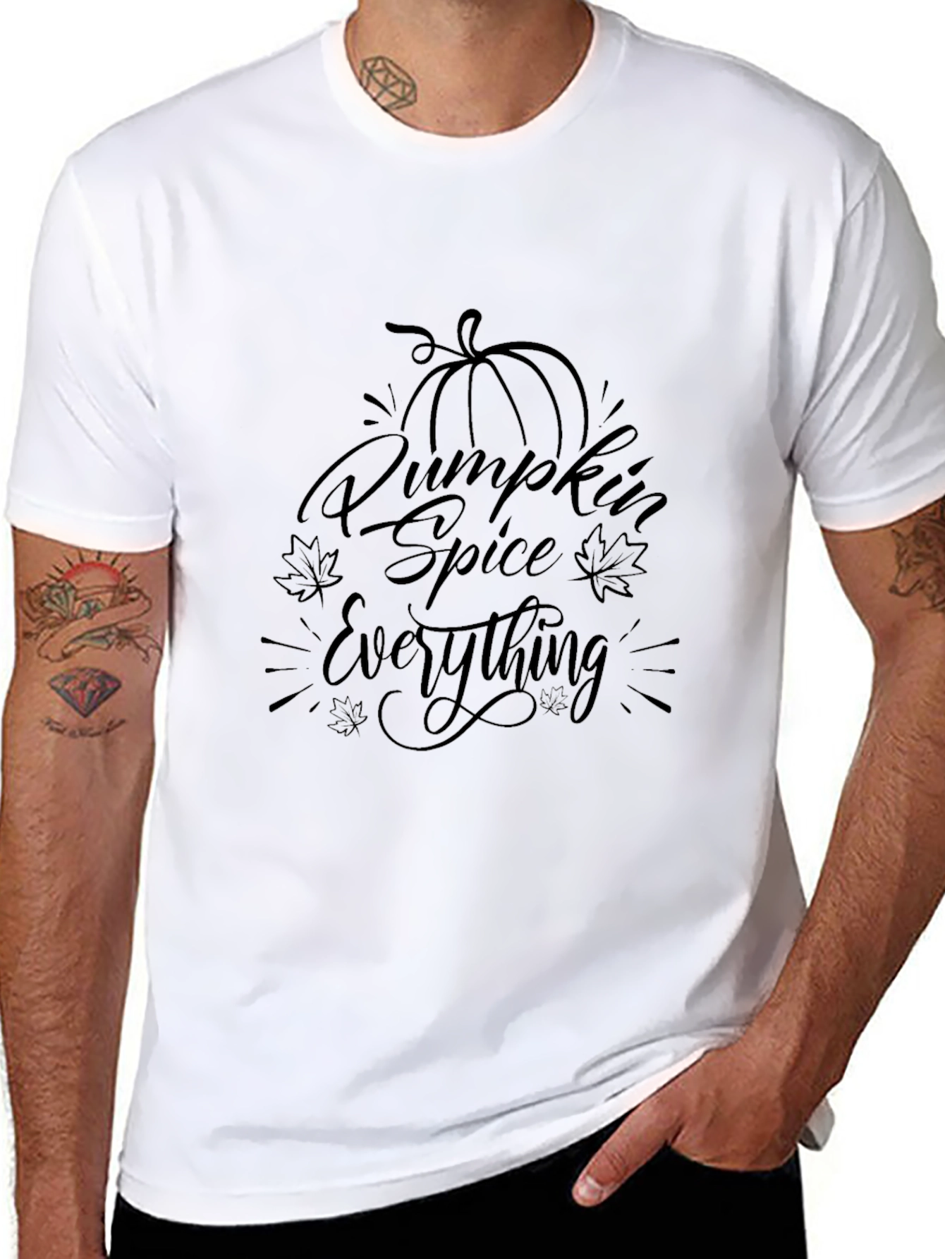 Black Pumpkin Spice Everything Black T-Shirt view 8