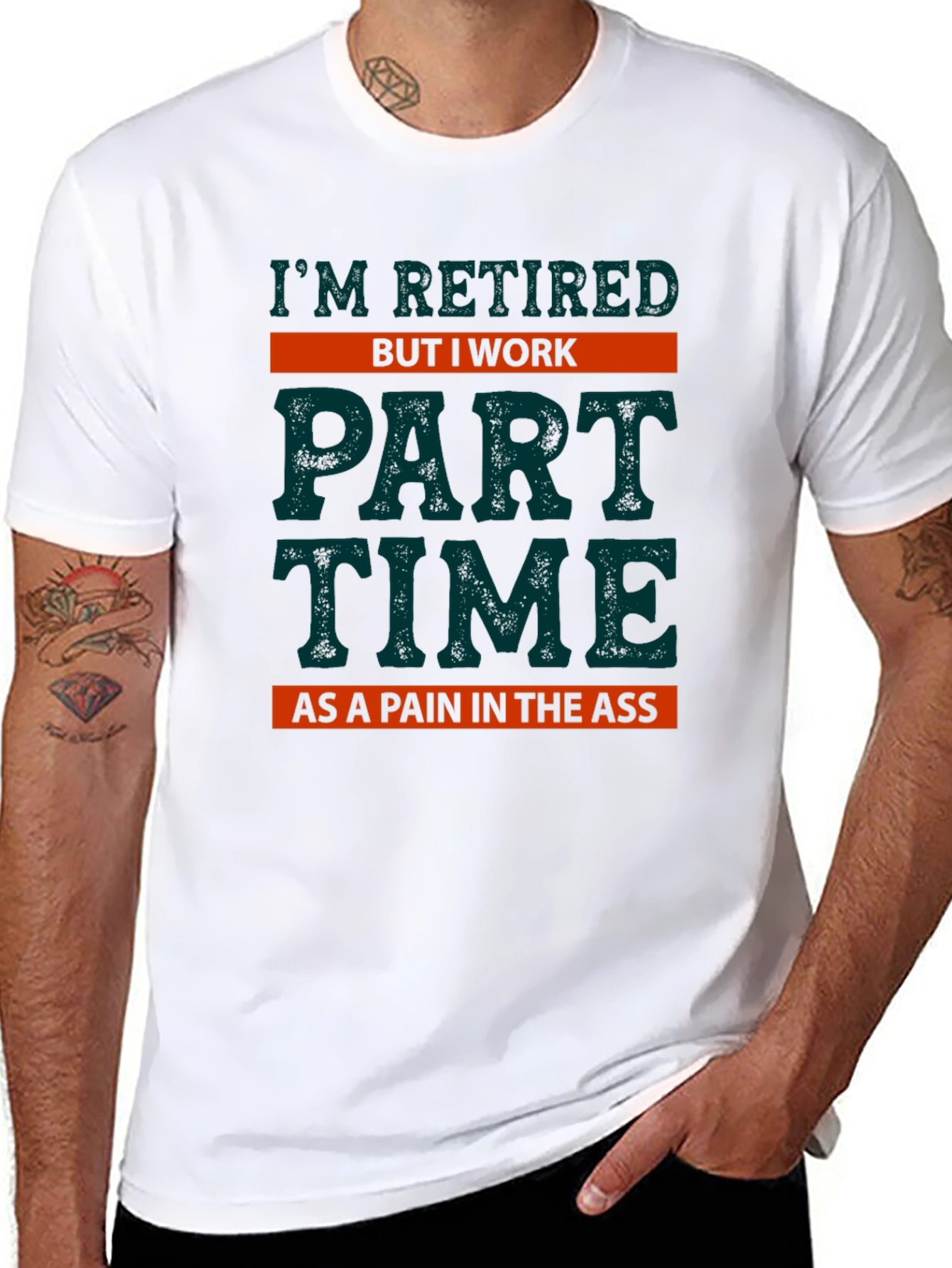 Black Retired But I Work Part Time T-Shirt view 8