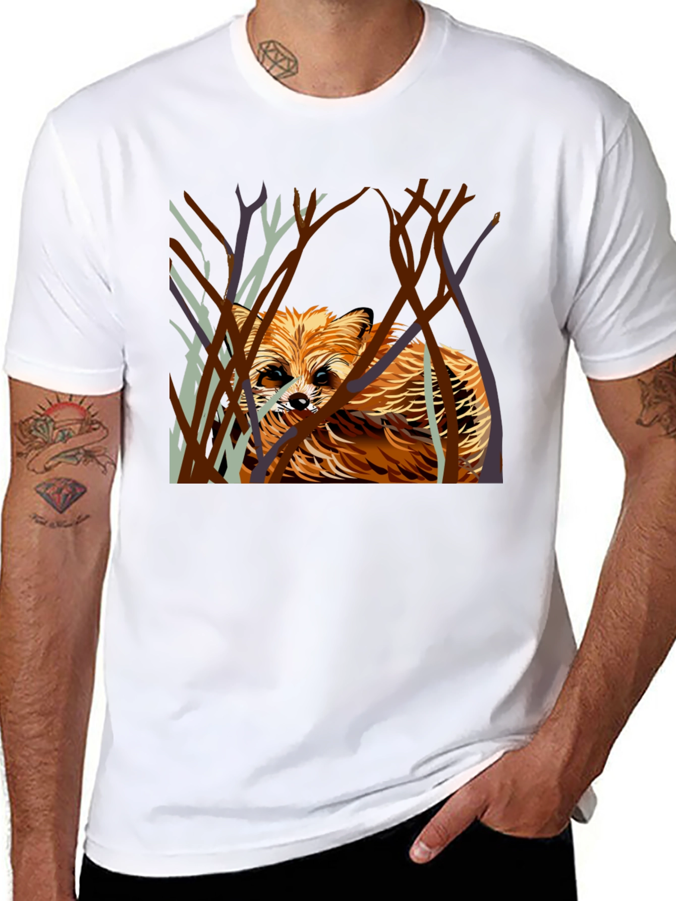 Black Raccoon in the Woods Graphic T-Shirt view 8