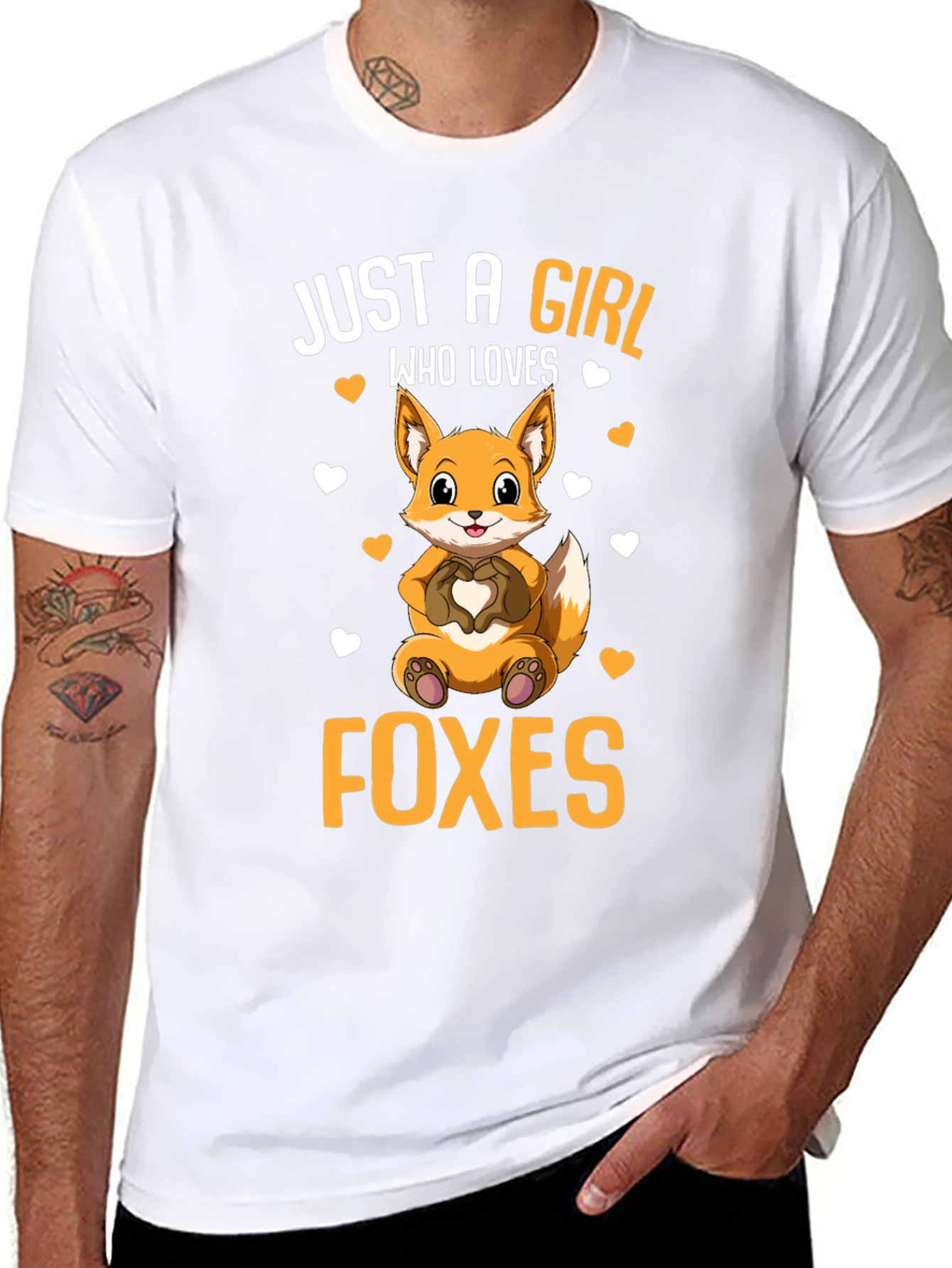 Black Just A Girl Who Loves Foxes T-Shirt view 8