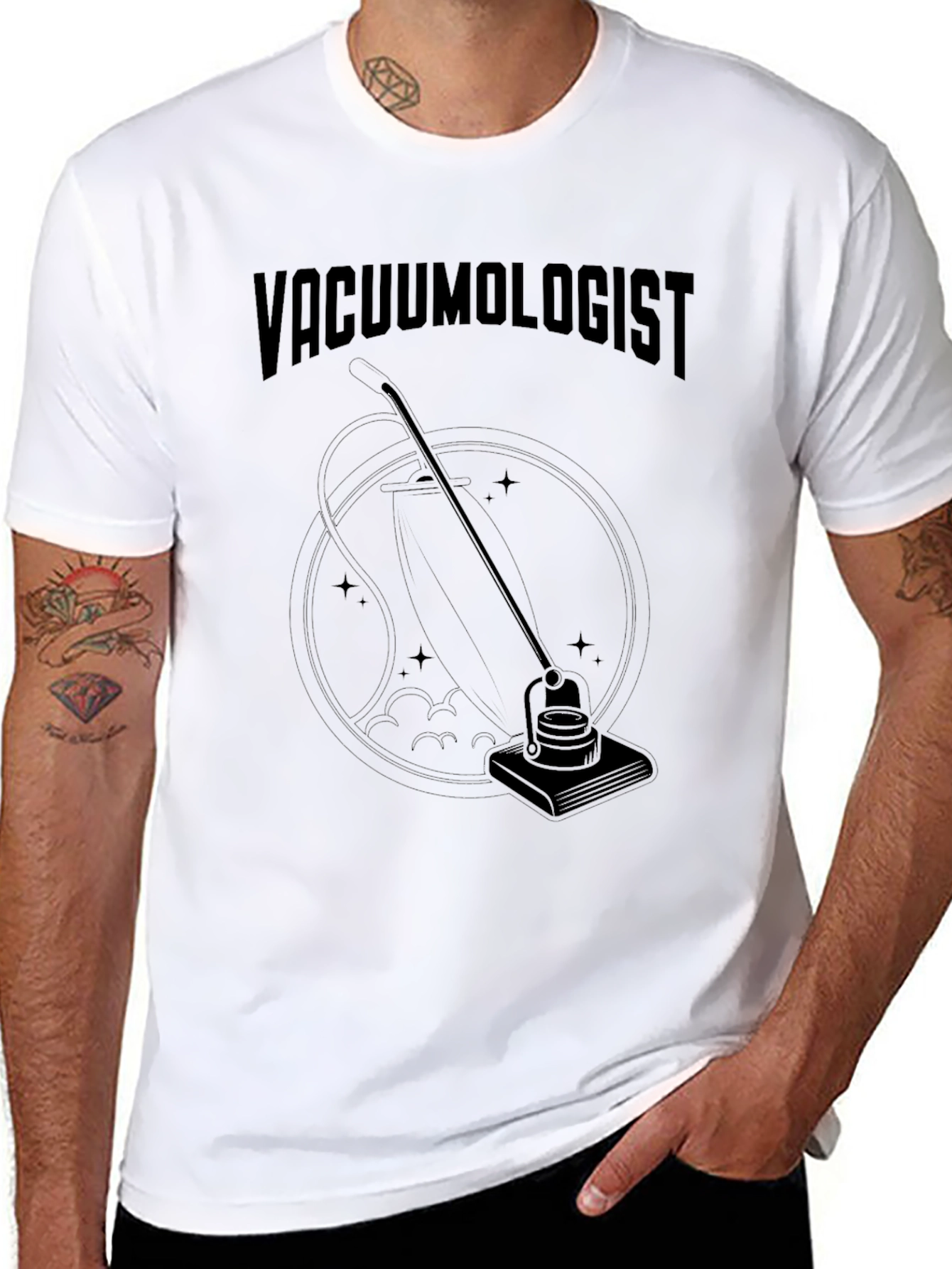 Black Vacuumologist T-Shirt - A Clean Design view 8