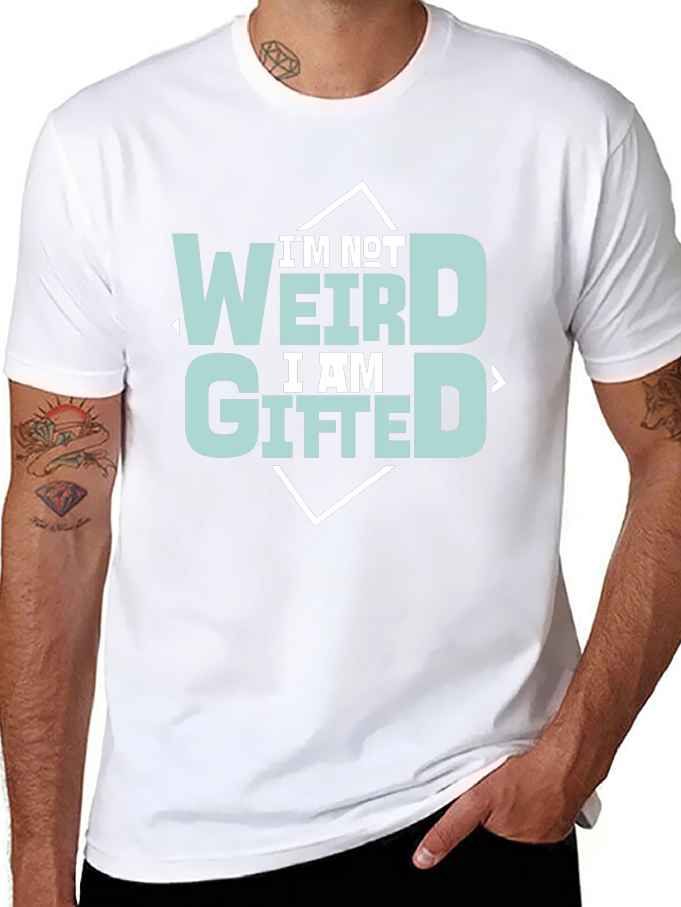 Black I'm Not Weird, I'm Gifted Tee view 8