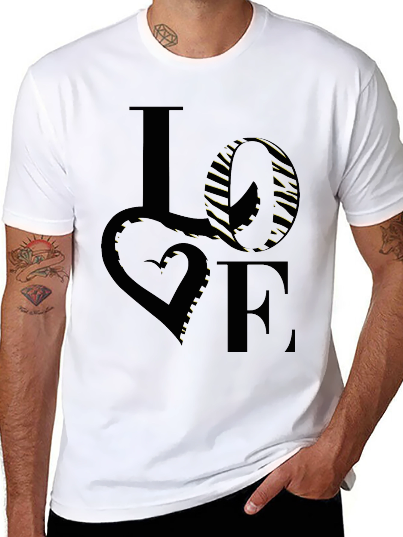 Black Love Graphic Black T-Shirt view 8