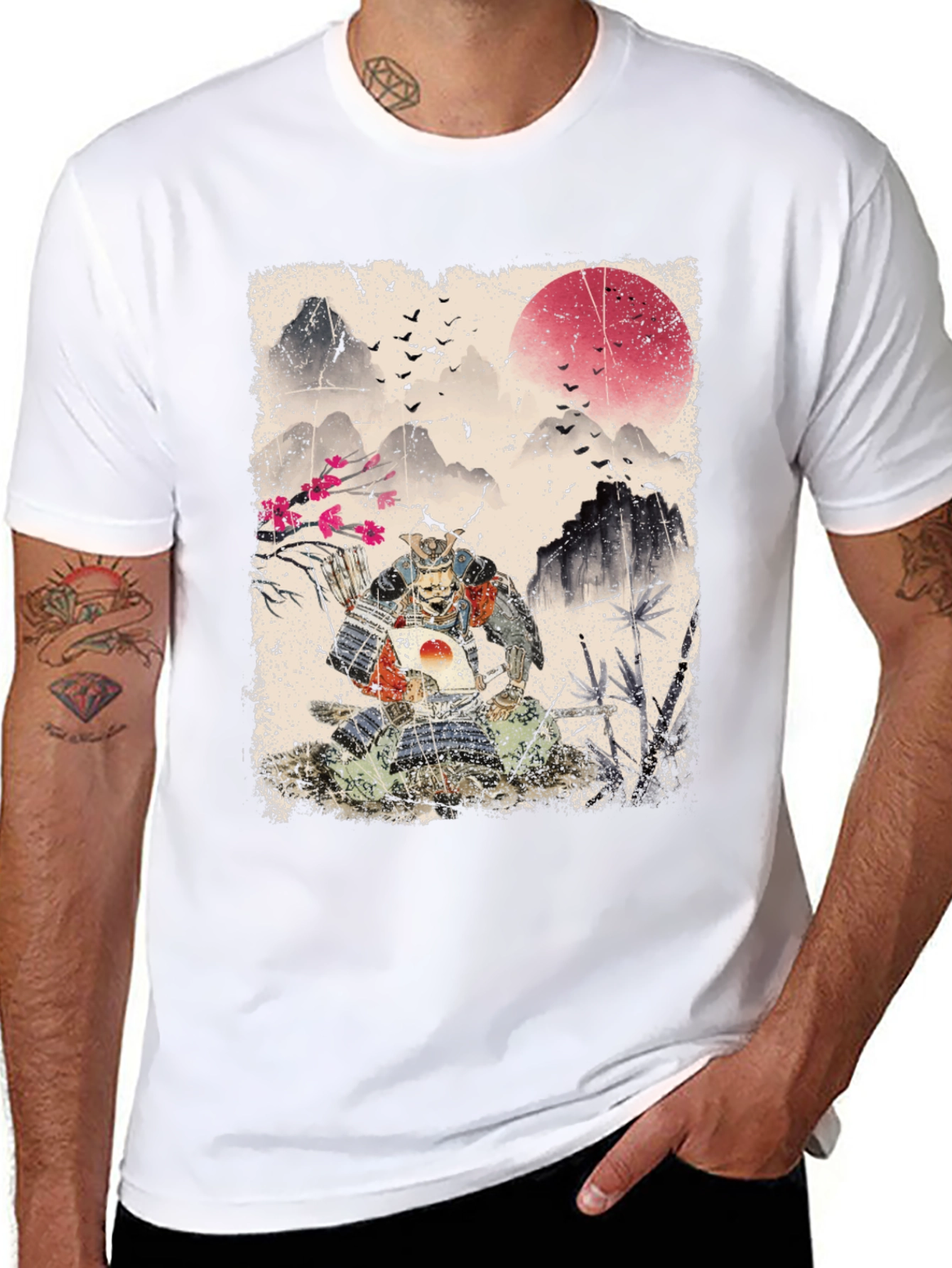 Black Samurai Warrior Graphic T-Shirt view 8