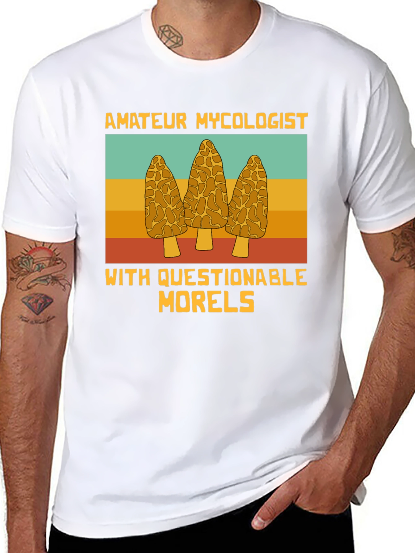 Black Amateur Mycologist Morels T-Shirt view 8