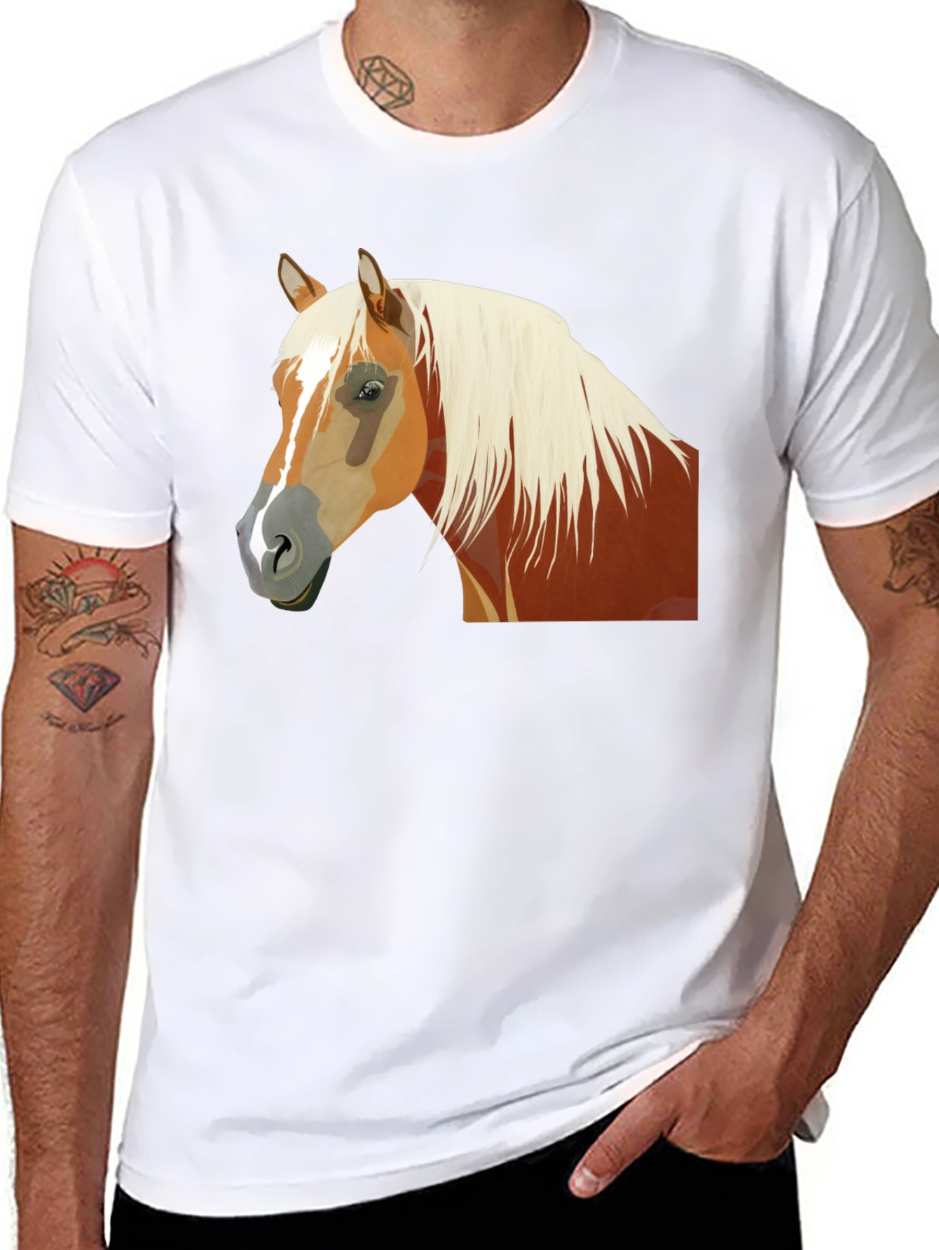 Black Horse Graphic Black Tee - Stylish & Unique view 8
