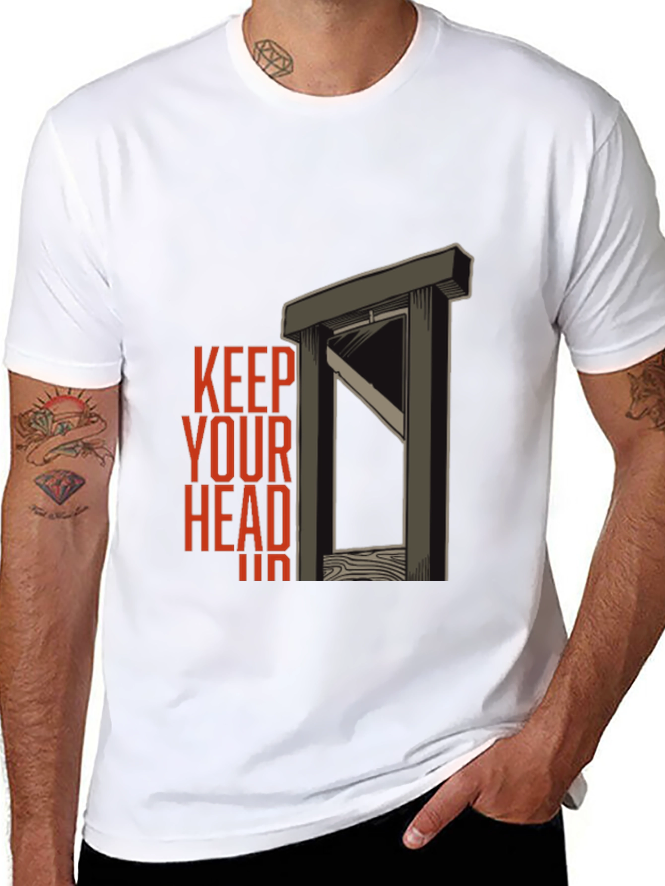 Black Keep Your Head Shirt - Dark Humor Graphic Tee view 8