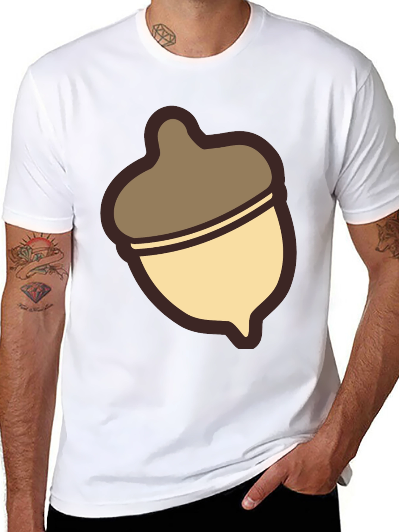 Black Acorn Graphic T-Shirt - Casual Comfort Style view 8