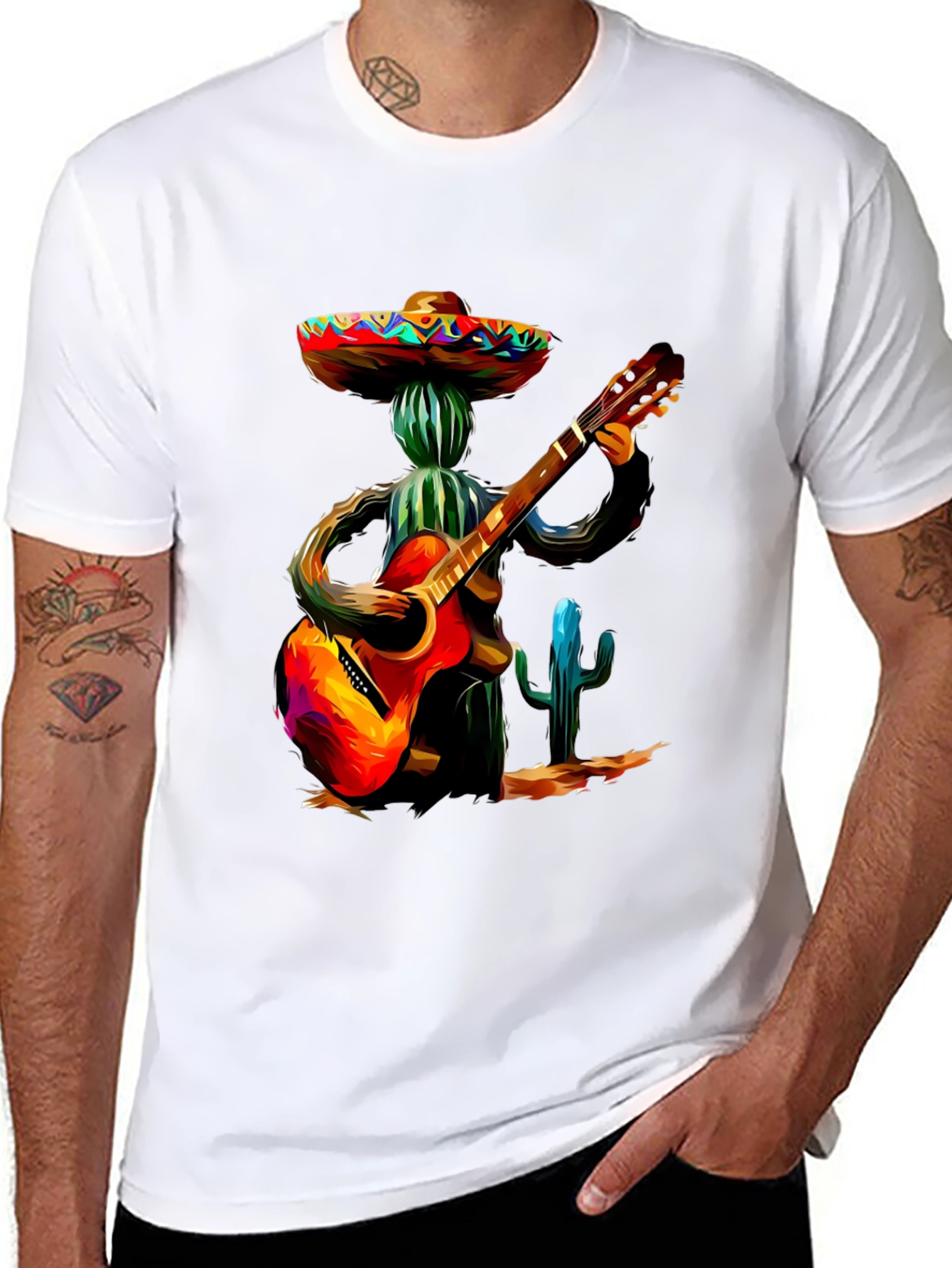 Black Cactus Mariachi T-Shirt view 8