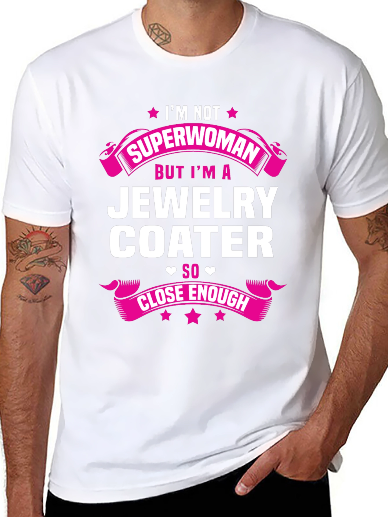 Black Jewelry Coater T-Shirt - Not Superwoman, But Close Enough! view 8