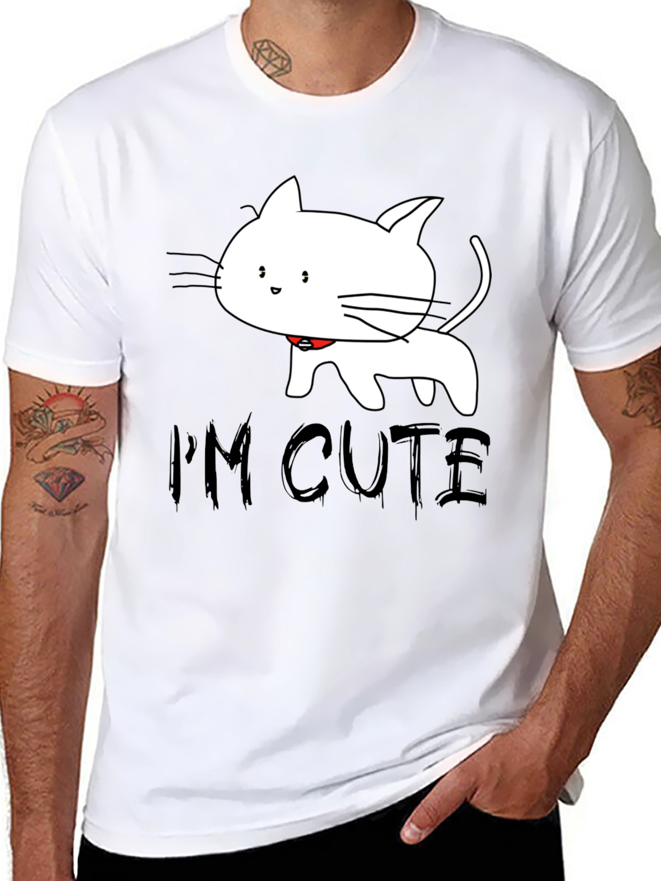 Black Cute Cat T-Shirt - I'm Cute view 8