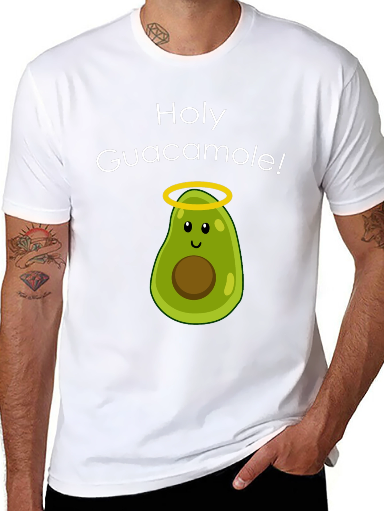 Black Holy Guacamole! Avocado T-Shirt - Funny Graphic Tee view 8