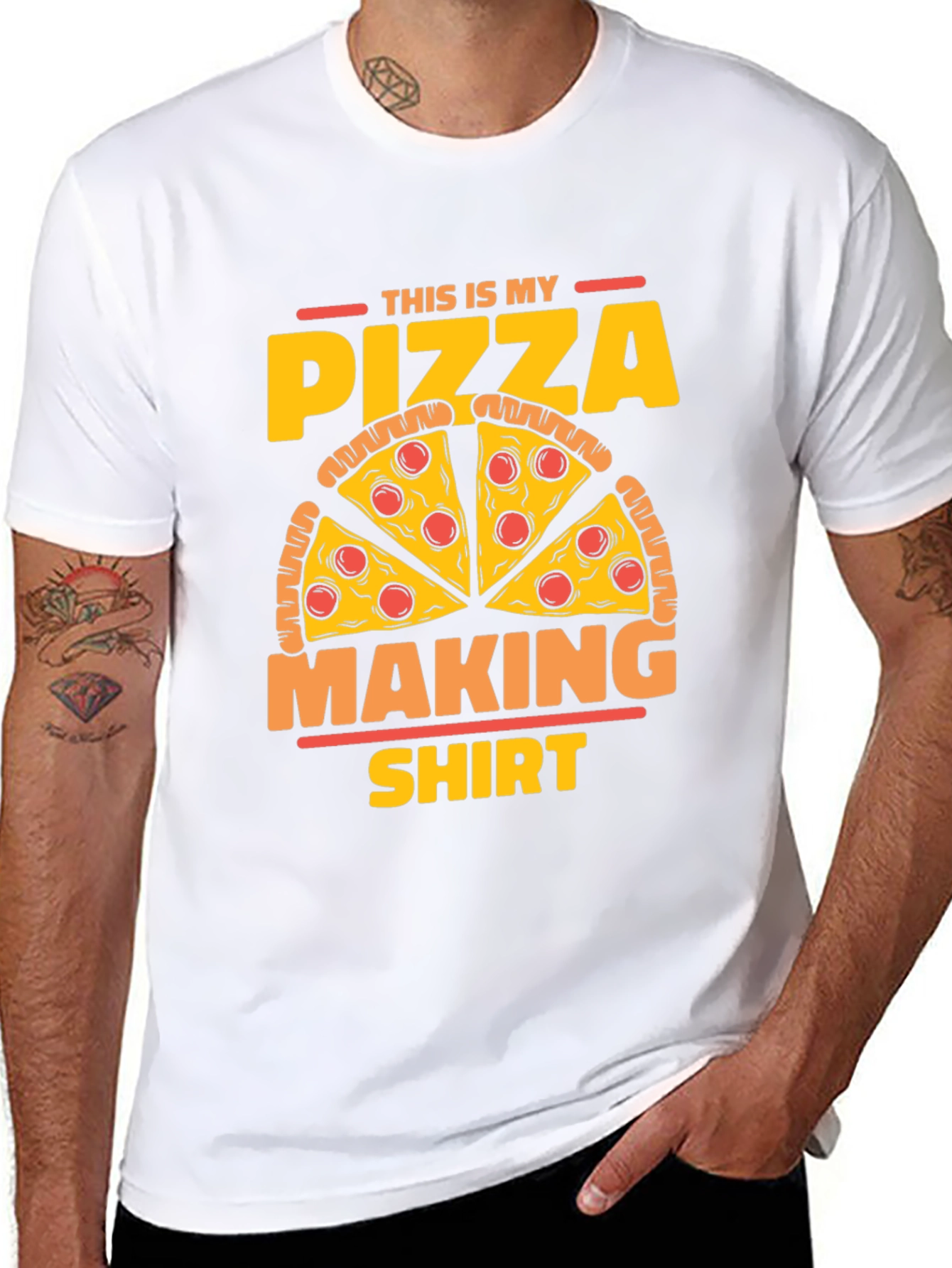 Black Pizza Making T-Shirt - Funny Graphic Tee view 8