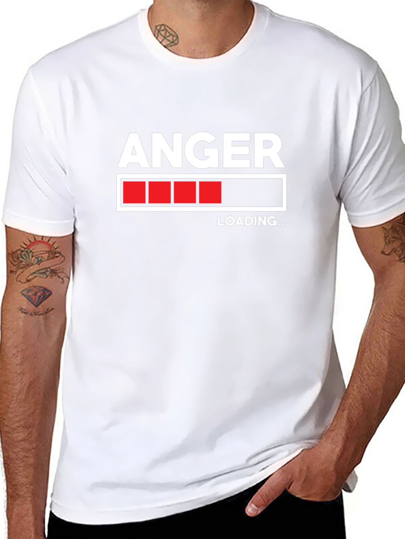 Black Anger Loading Black T-Shirt Funny Graphic Tee view 8