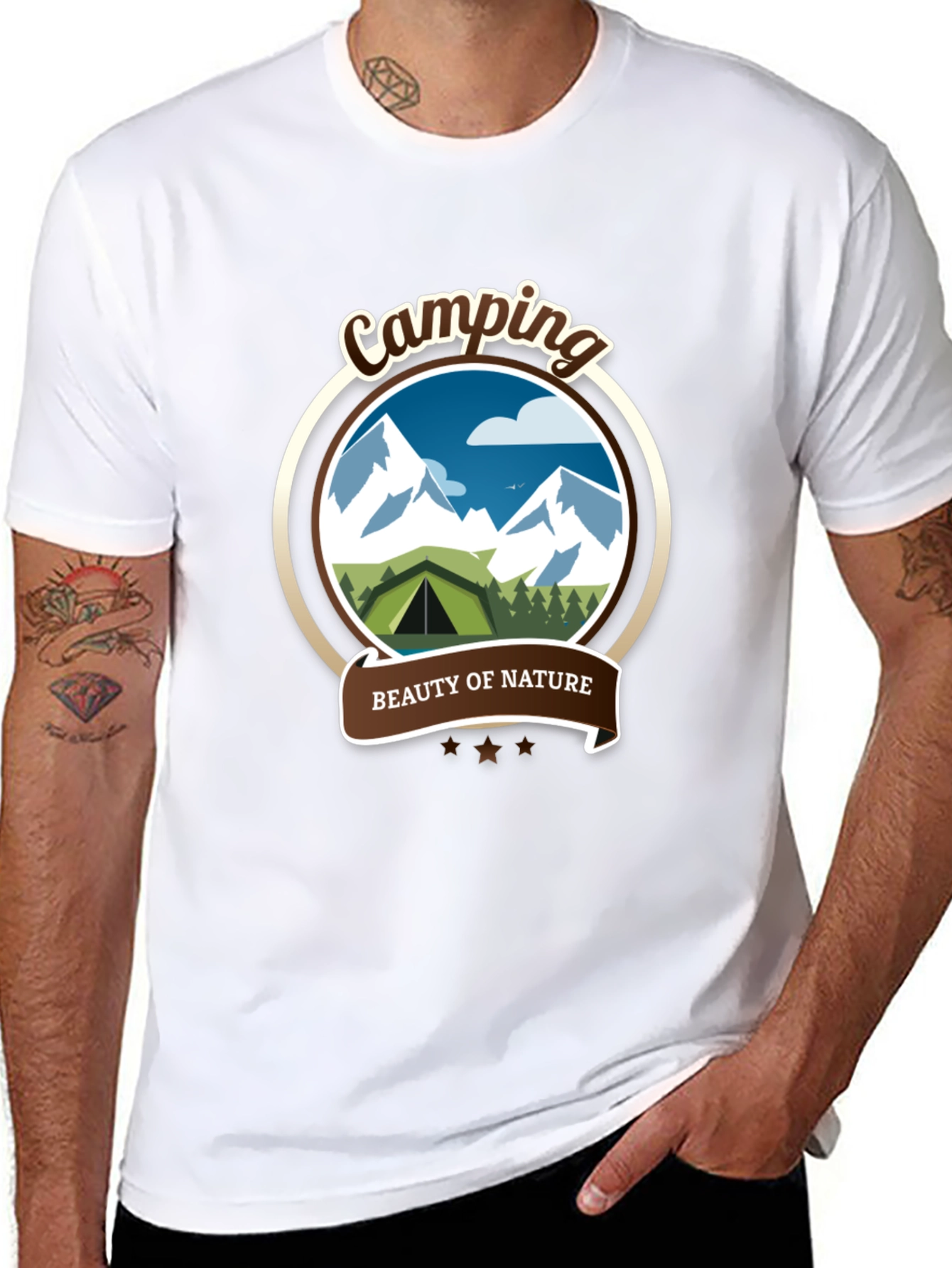 Black Camping Beauty of Nature Graphic Tee view 8
