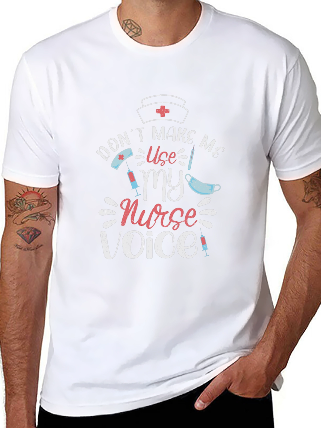 Black Nurse Voice T-Shirt - Medical Professional Tee view 8