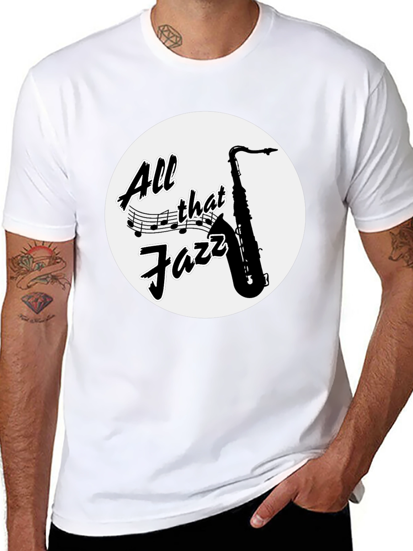 Black All That Jazz Saxophone Graphic Tee view 8