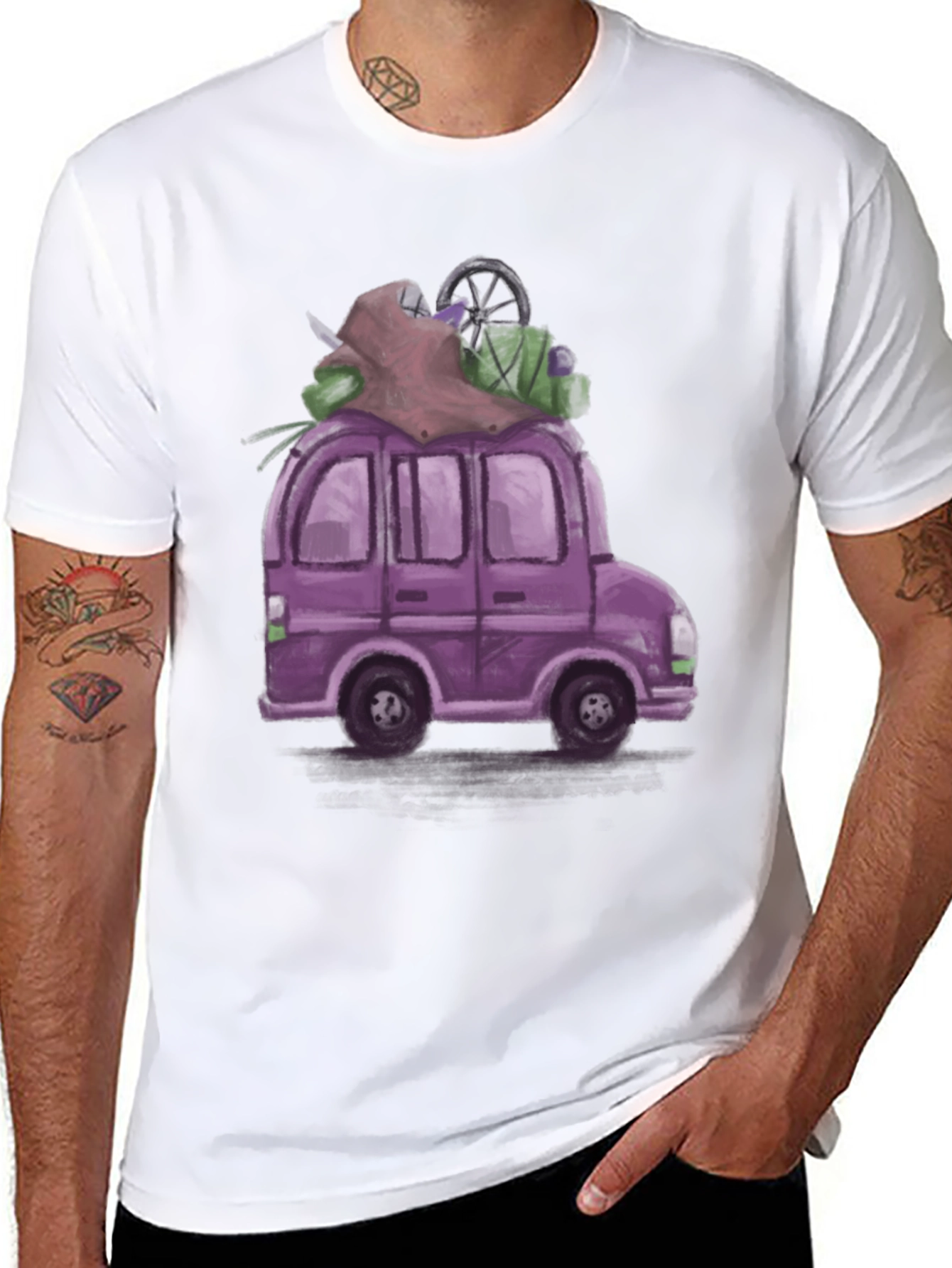 Black Purple Van T-Shirt - Adventure Ready! view 8