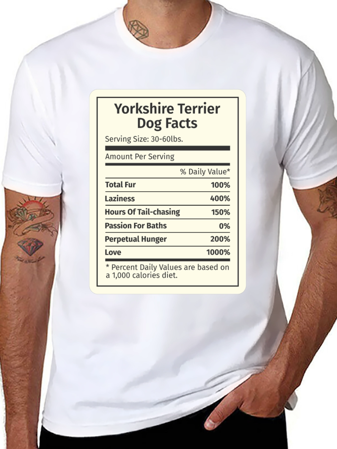 Black Yorkshire Terrier Dog Facts Funny Novelty T-Shirt view 8