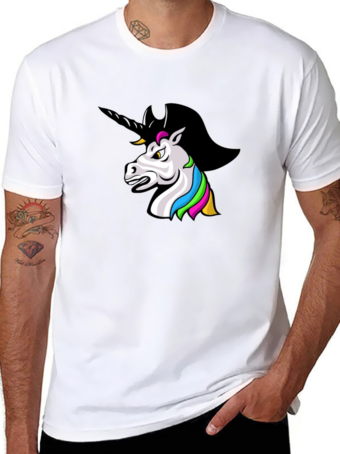 Black Unicorn Graphic Black T-Shirt view 8
