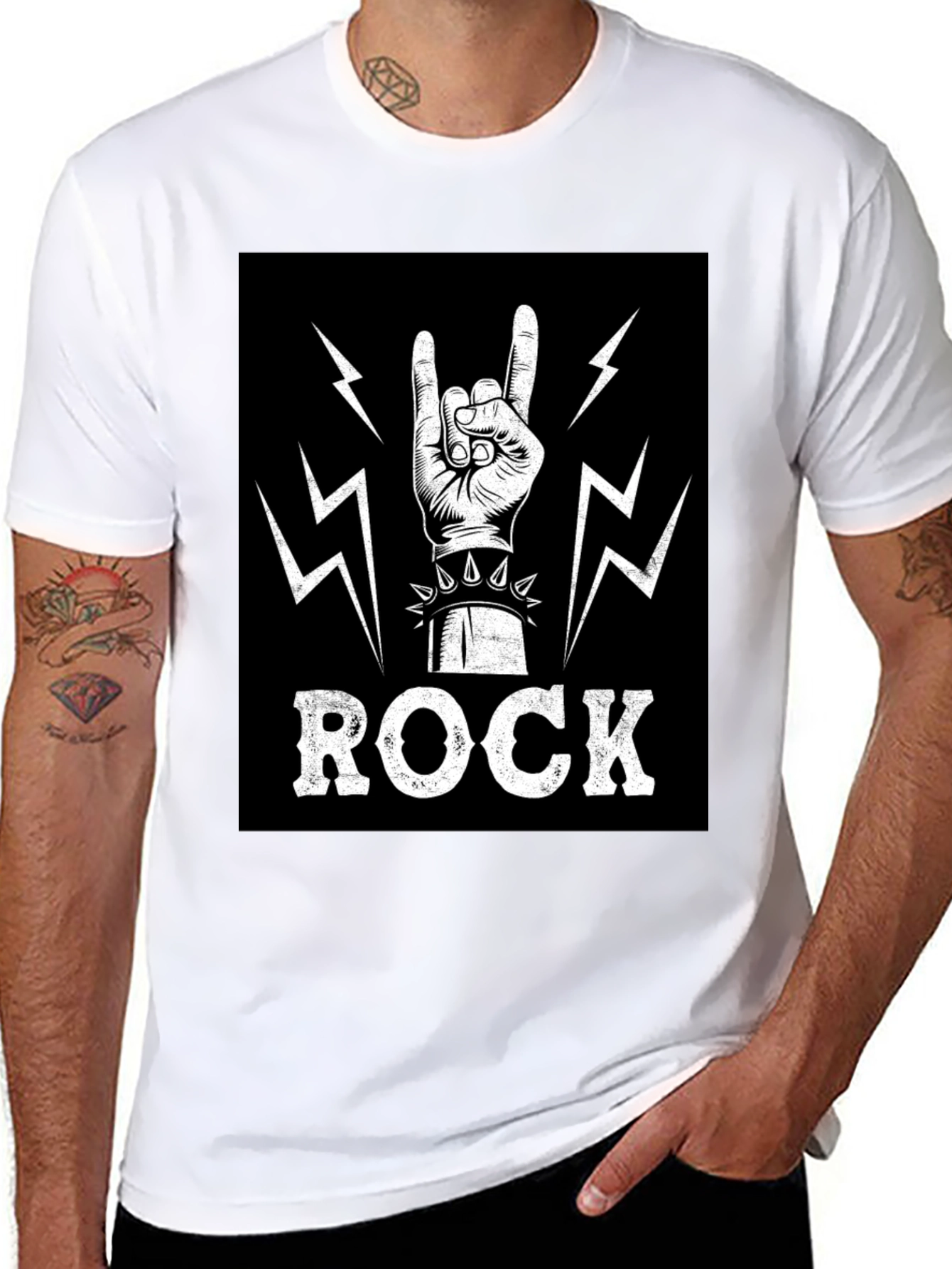 Black Rock On! Graphic Print T-Shirt view 8
