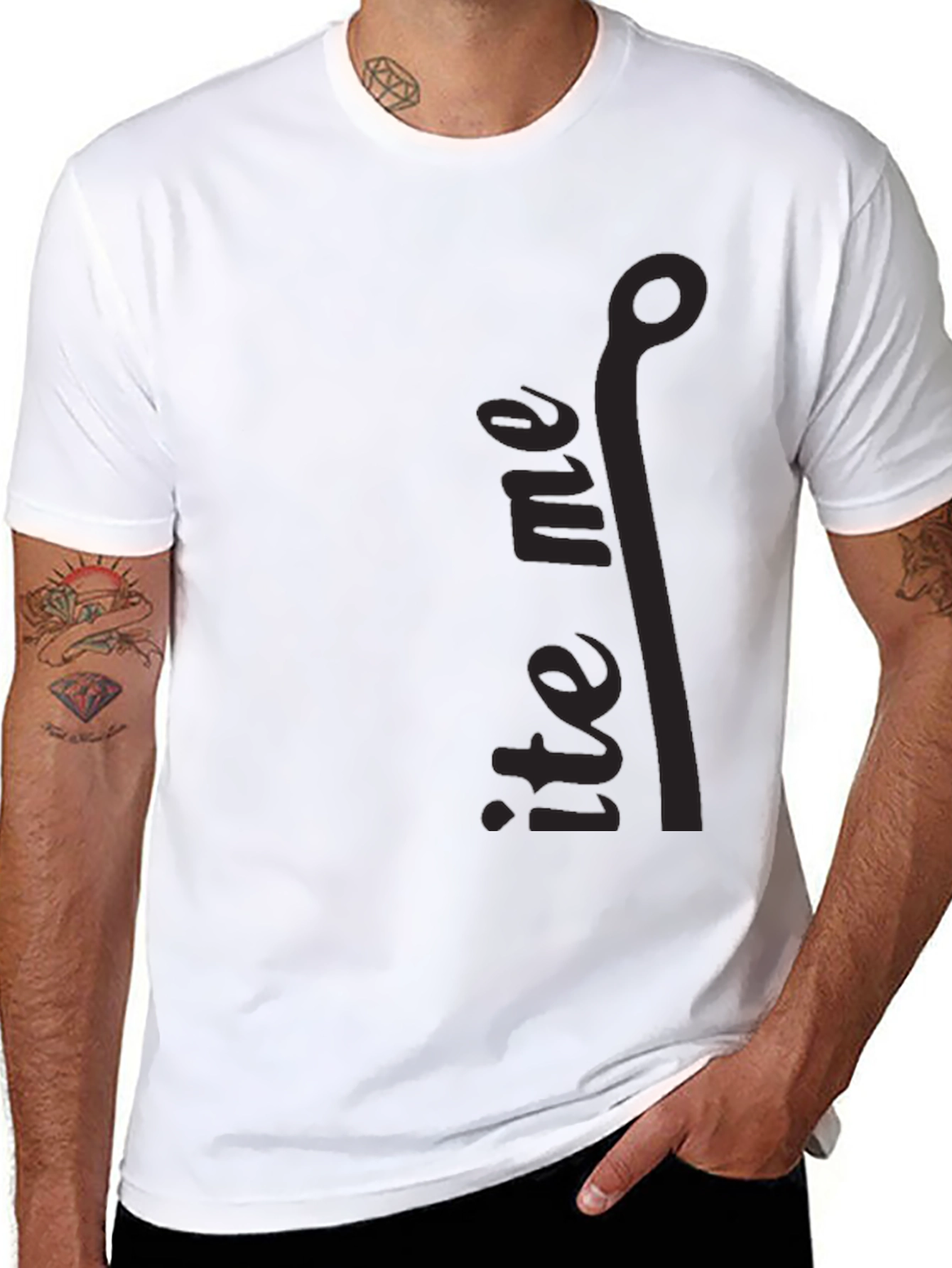 Black Men's Black Graphic T-Shirt - Bite Me view 8