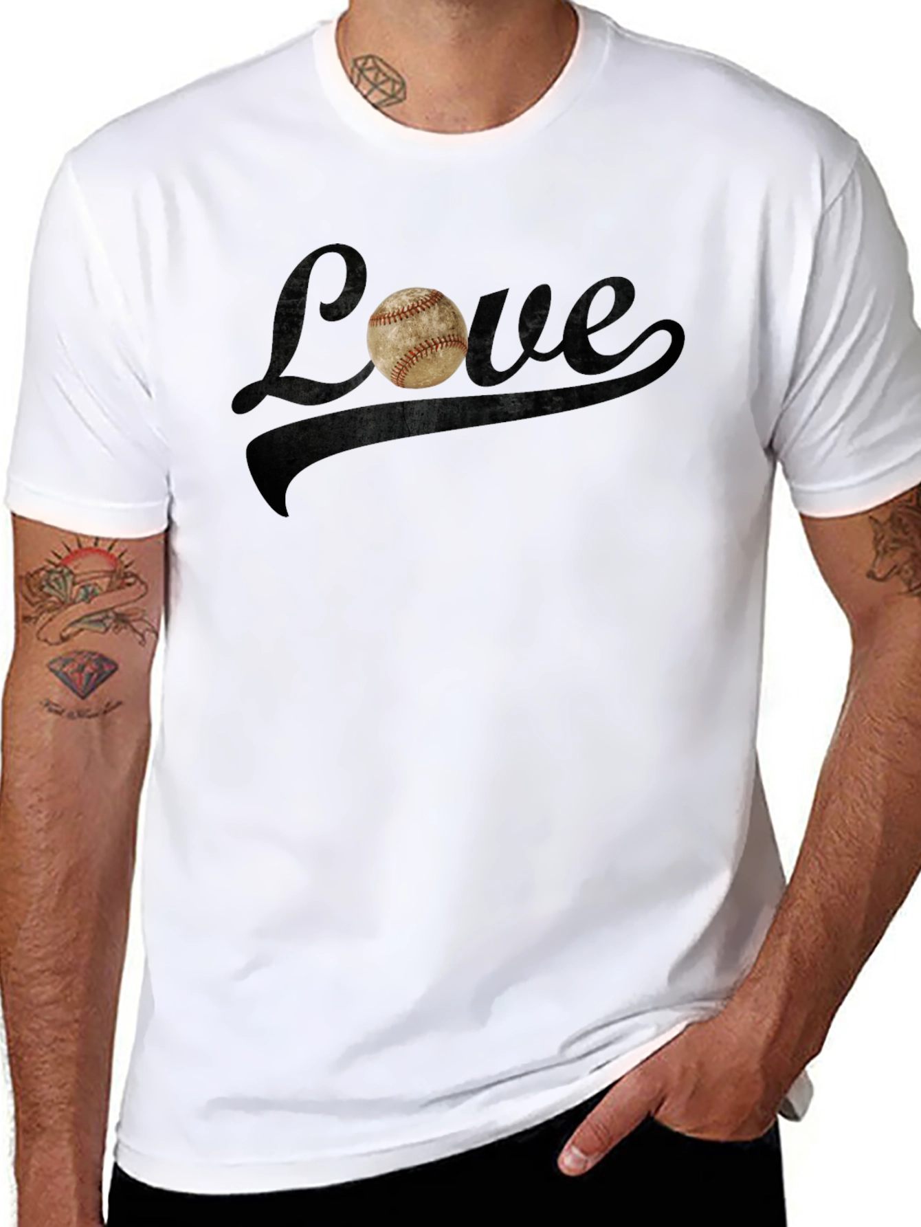 Black Baseball Love Graphic Tee - Black view 8