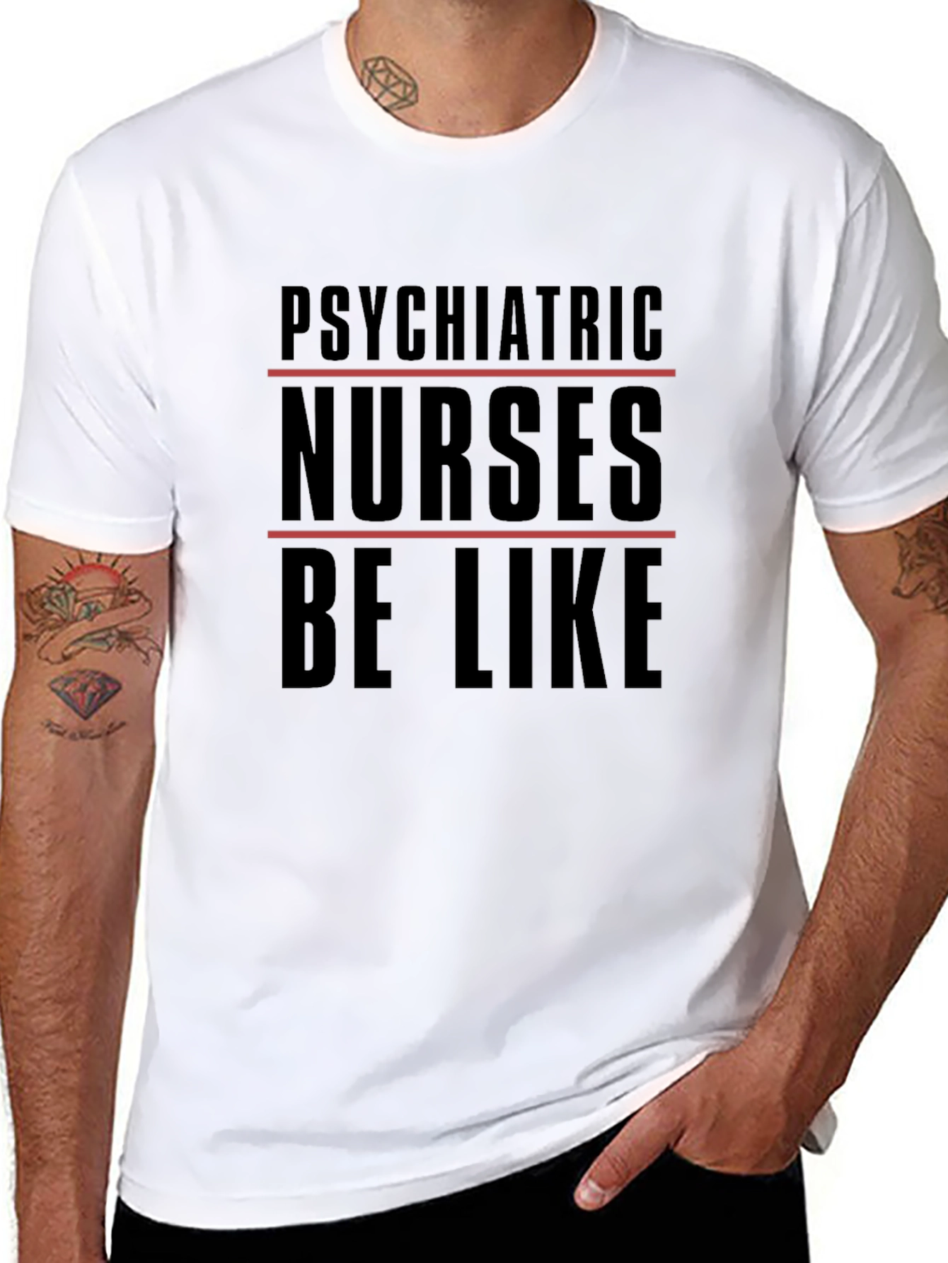 Black Psychiatric Nurses T-Shirt - 'Be Like' Humor Tee view 8