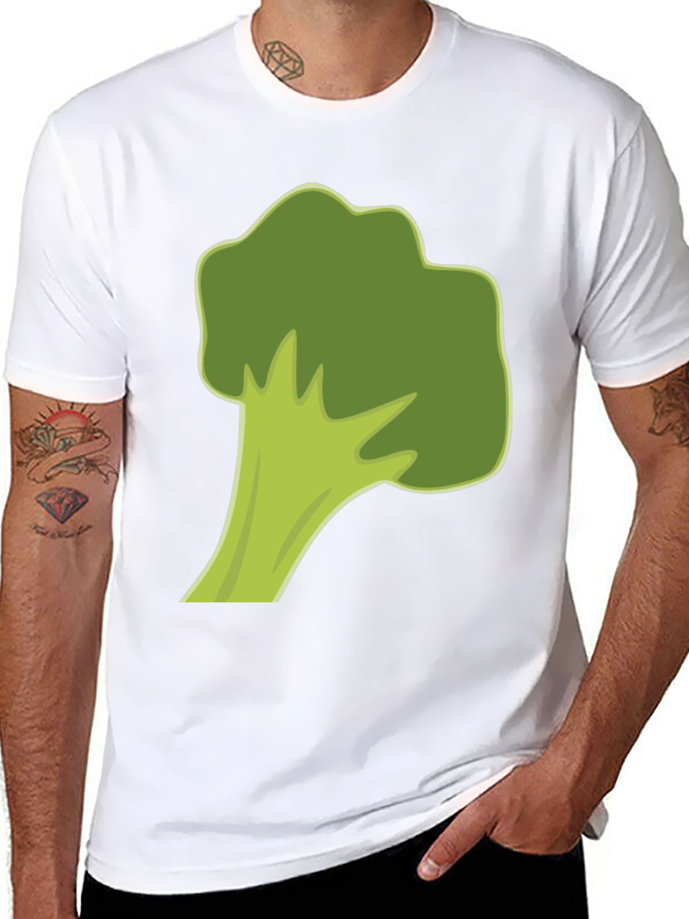 Black Broccoli Graphic Tee - Black Cotton Casual Shirt view 8