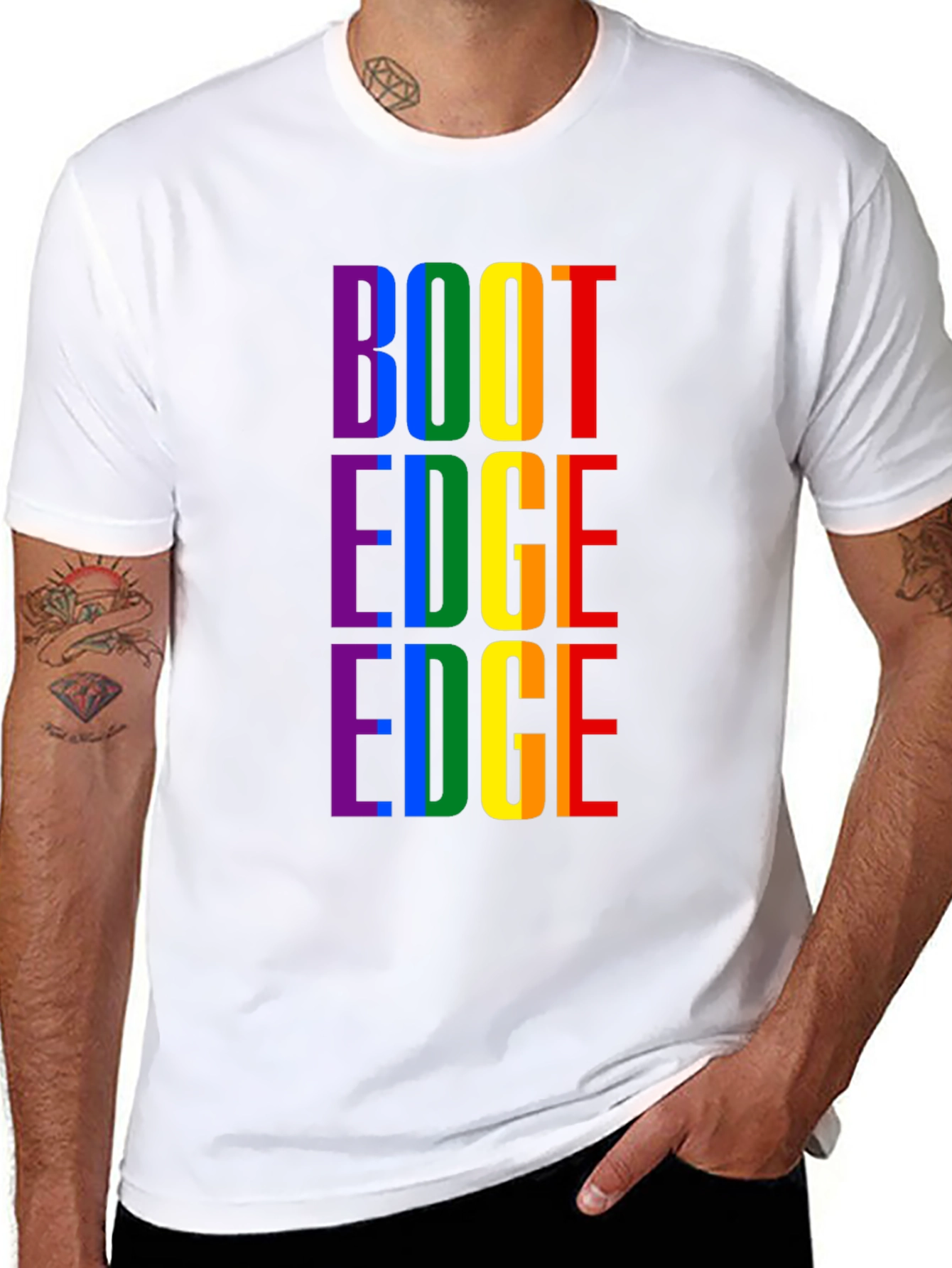 Black Rainbow "BOOT EDGE EDGE" Pride T-Shirt view 8