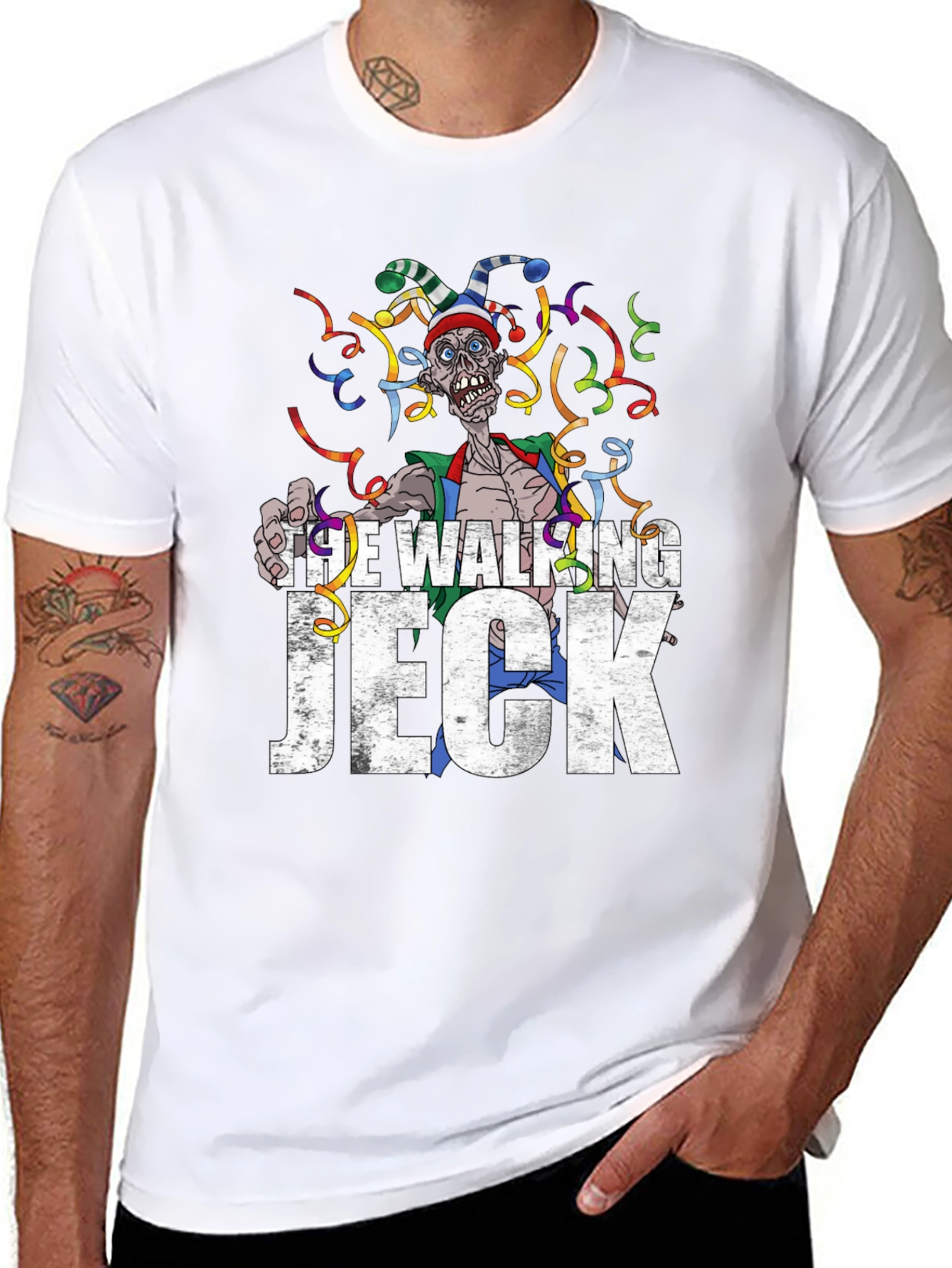 Black Walking Jeck Graphic Tee - Halloween Zombie view 8