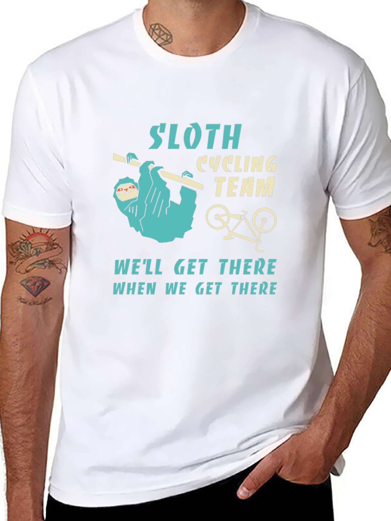 Black Sloth Cycling Team Graphic T-Shirt view 8