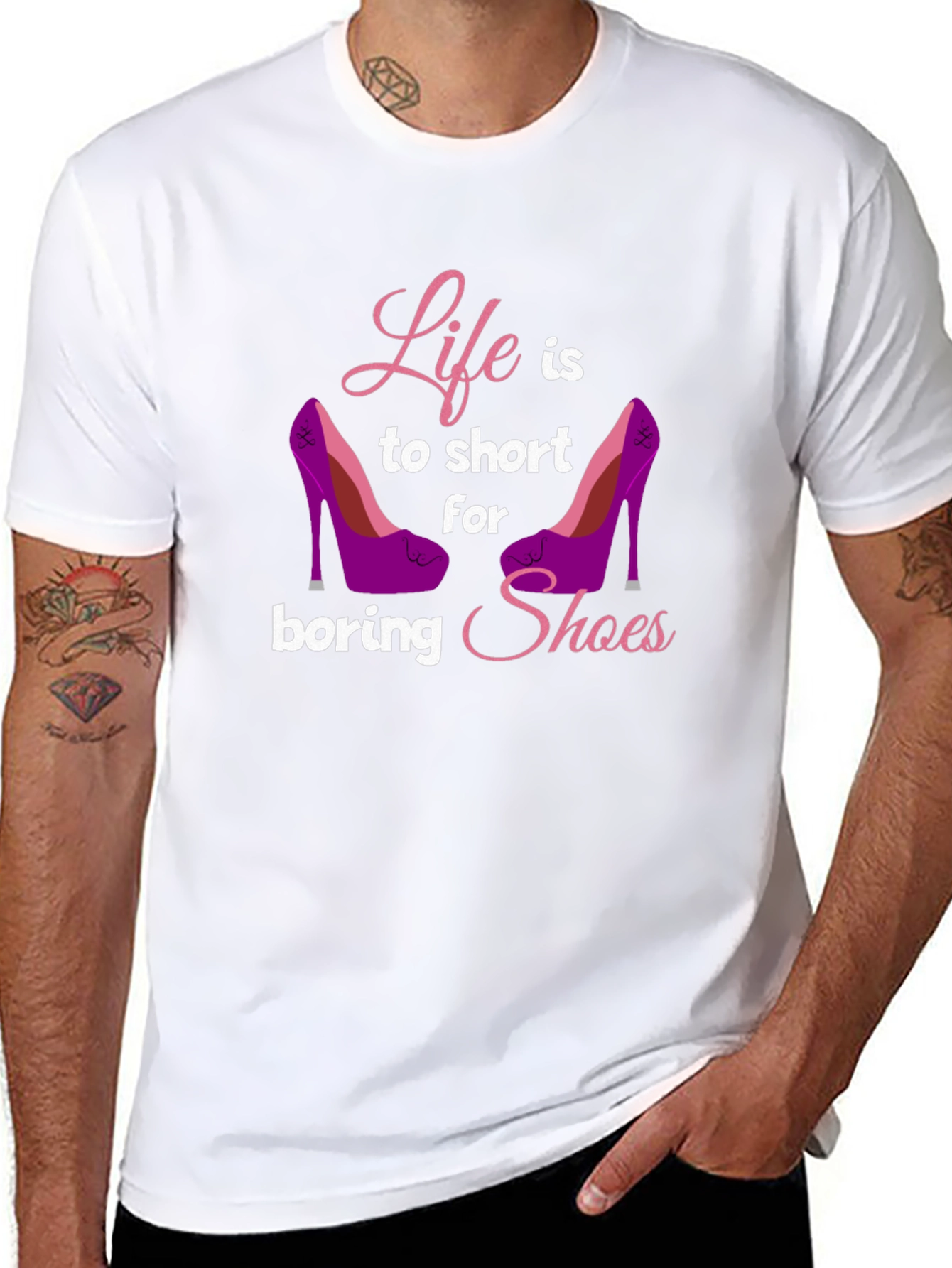 Black Life Too Short T-Shirt - Shoe Lover Tee view 8