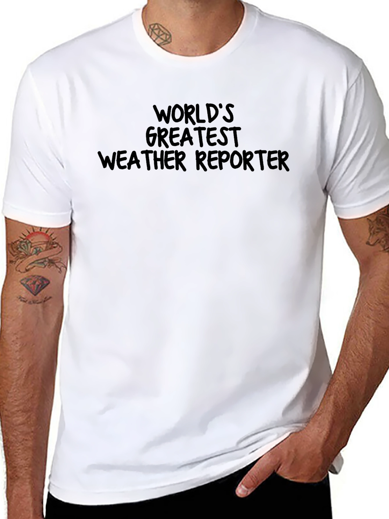 Black World's Greatest Weather Reporter T-Shirt view 8