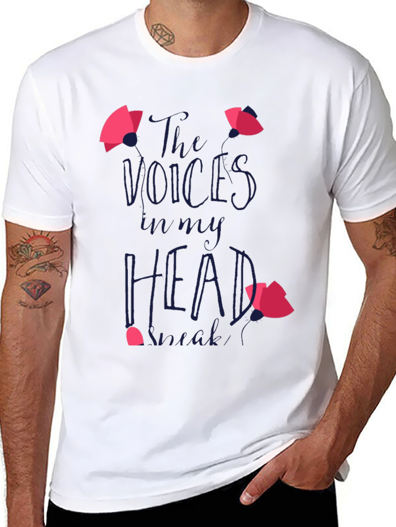 Black The Voices in My Head T-Shirt view 8