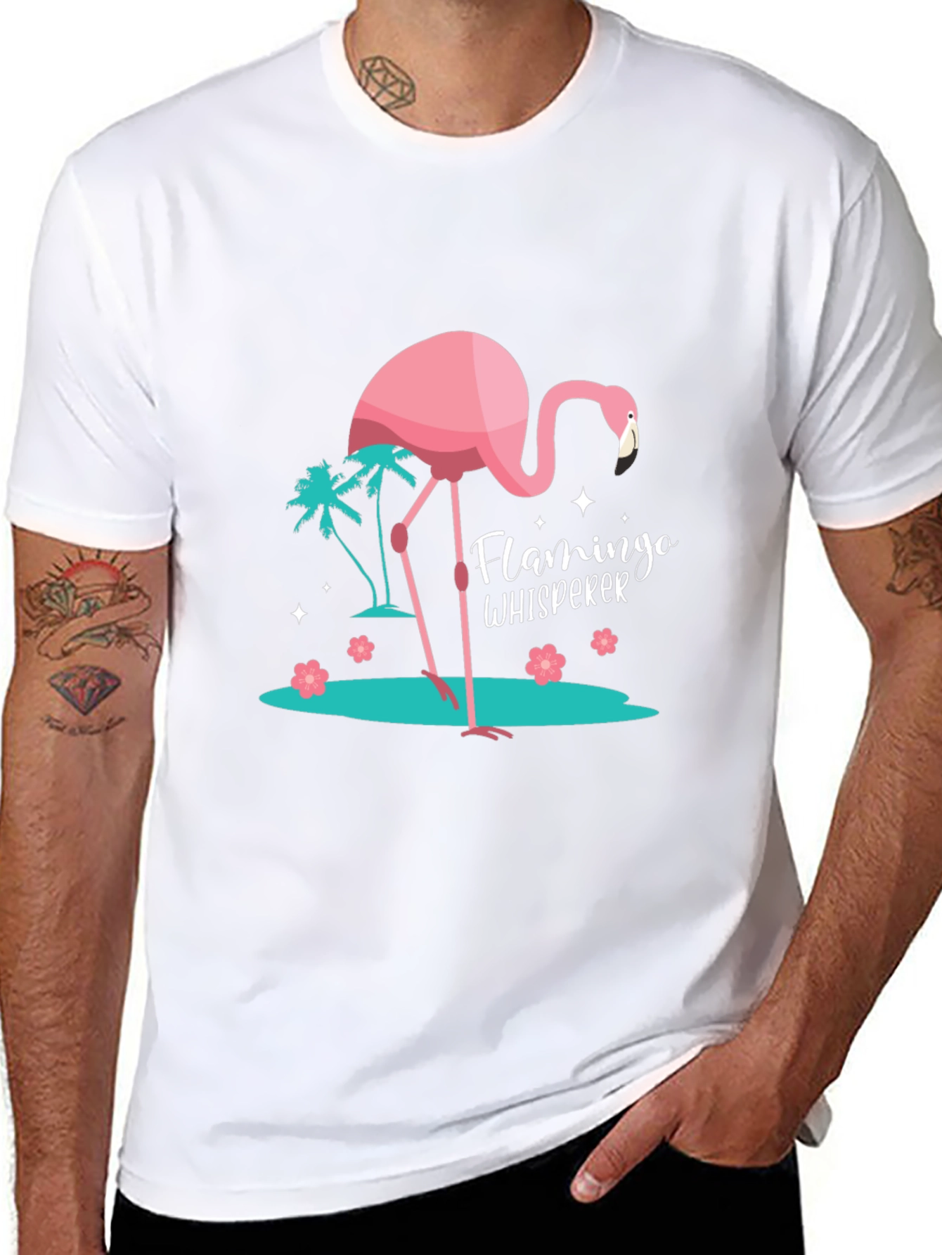 Black Flamingo Whisperer Black Graphic Tee view 8