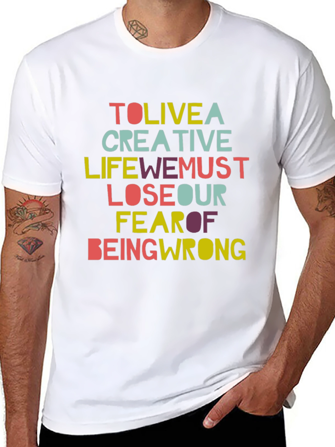 Black Creative Life Graphic Tee - Inspirational Slogan T-Shirt view 8