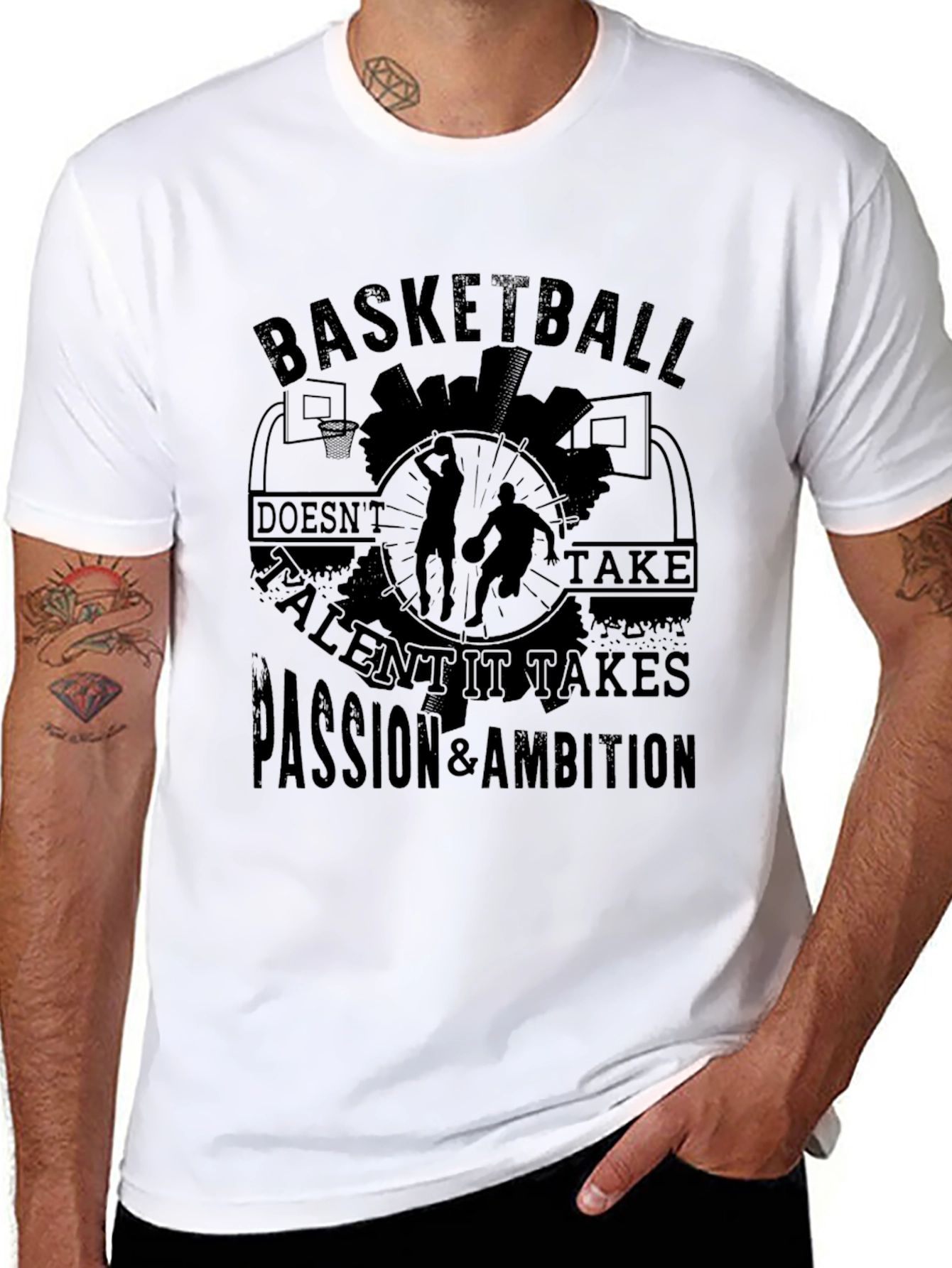 Black Basketball Passion & Ambition Graphic Tee view 8